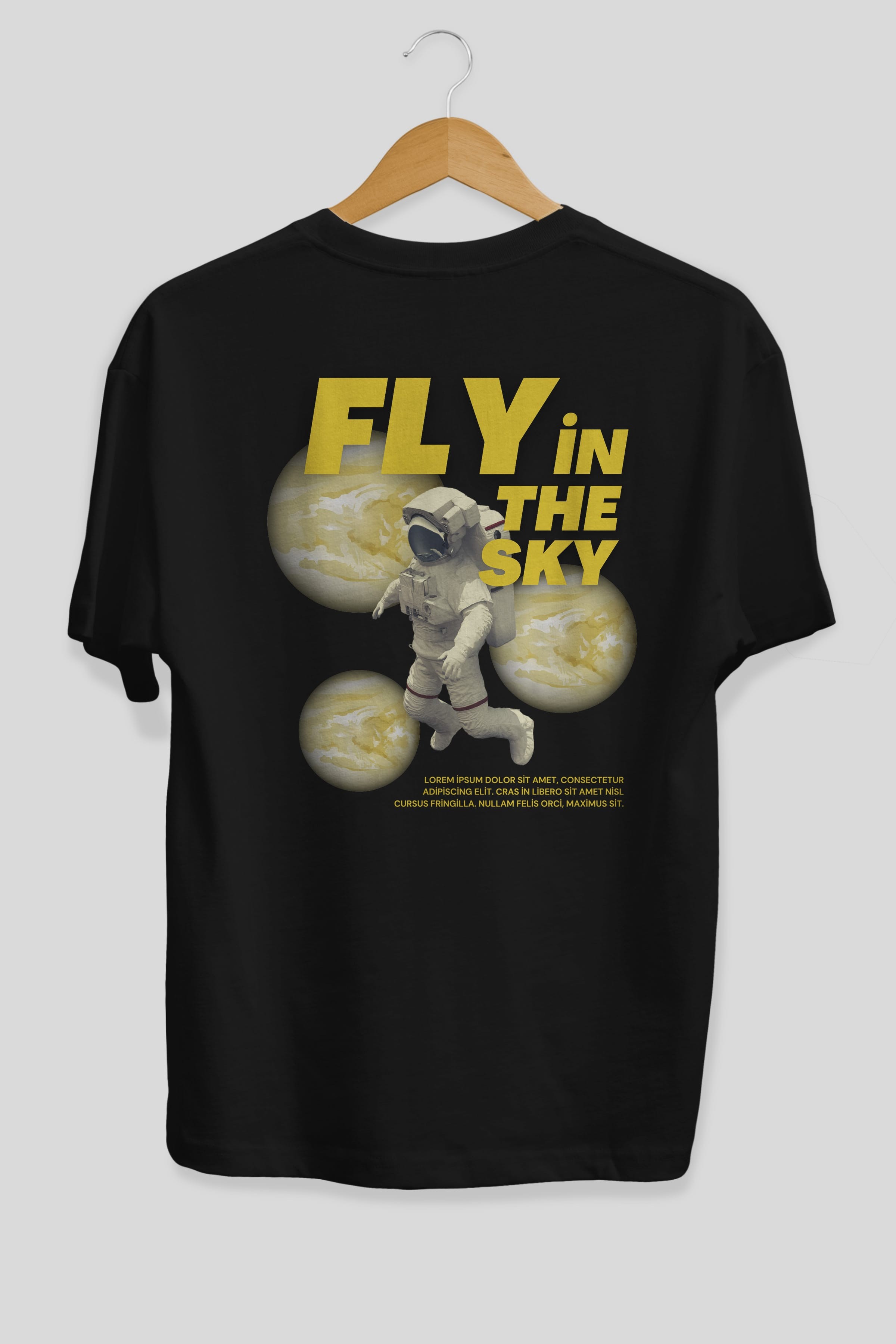 Fly in The Sky Arka Baskılı Oversize t-shirt Erkek Kadın Unisex