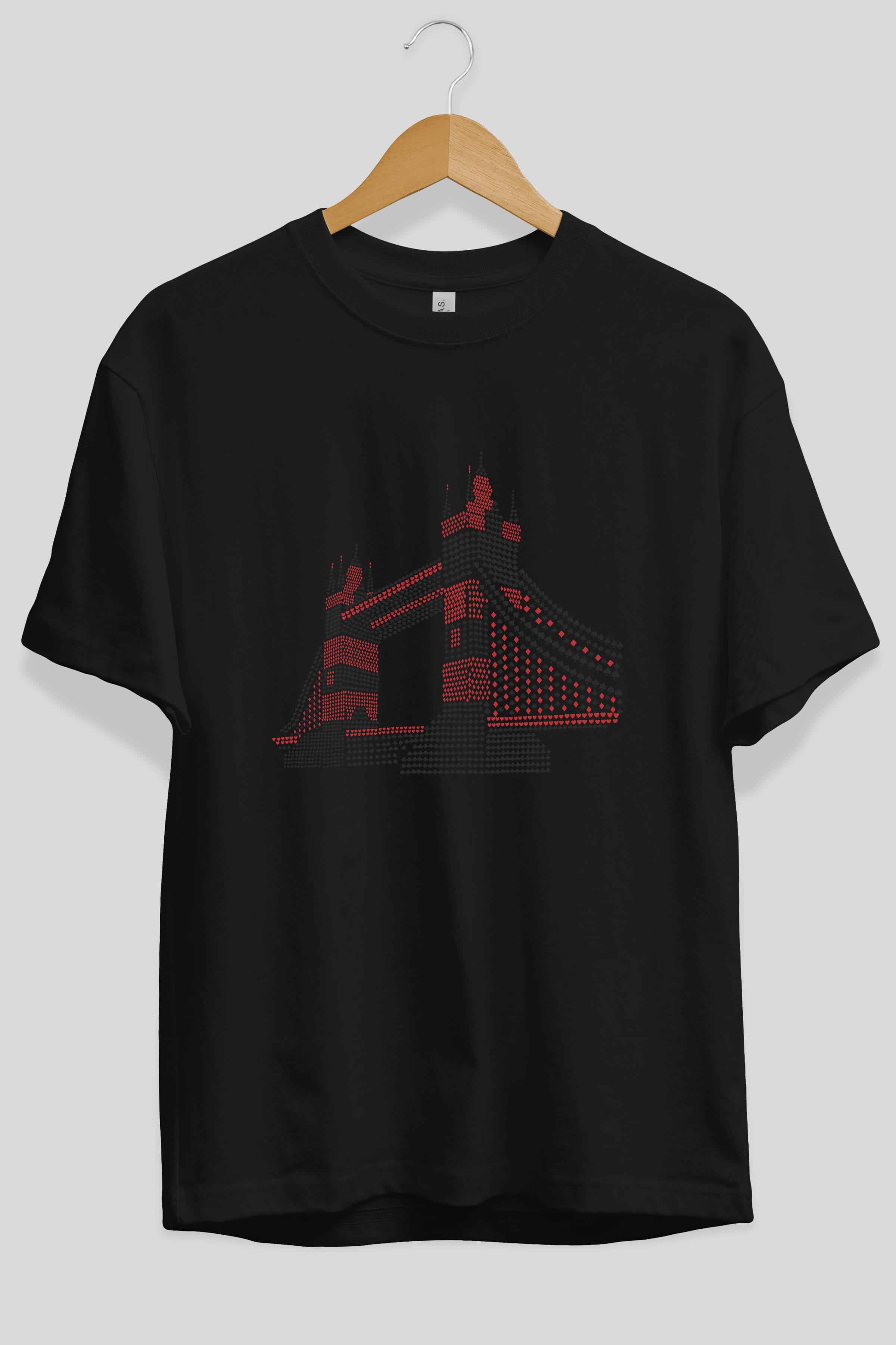 The Bridge Ön Baskılı Oversize t-shirt %100 pamuk Erkek Kadın Unisex