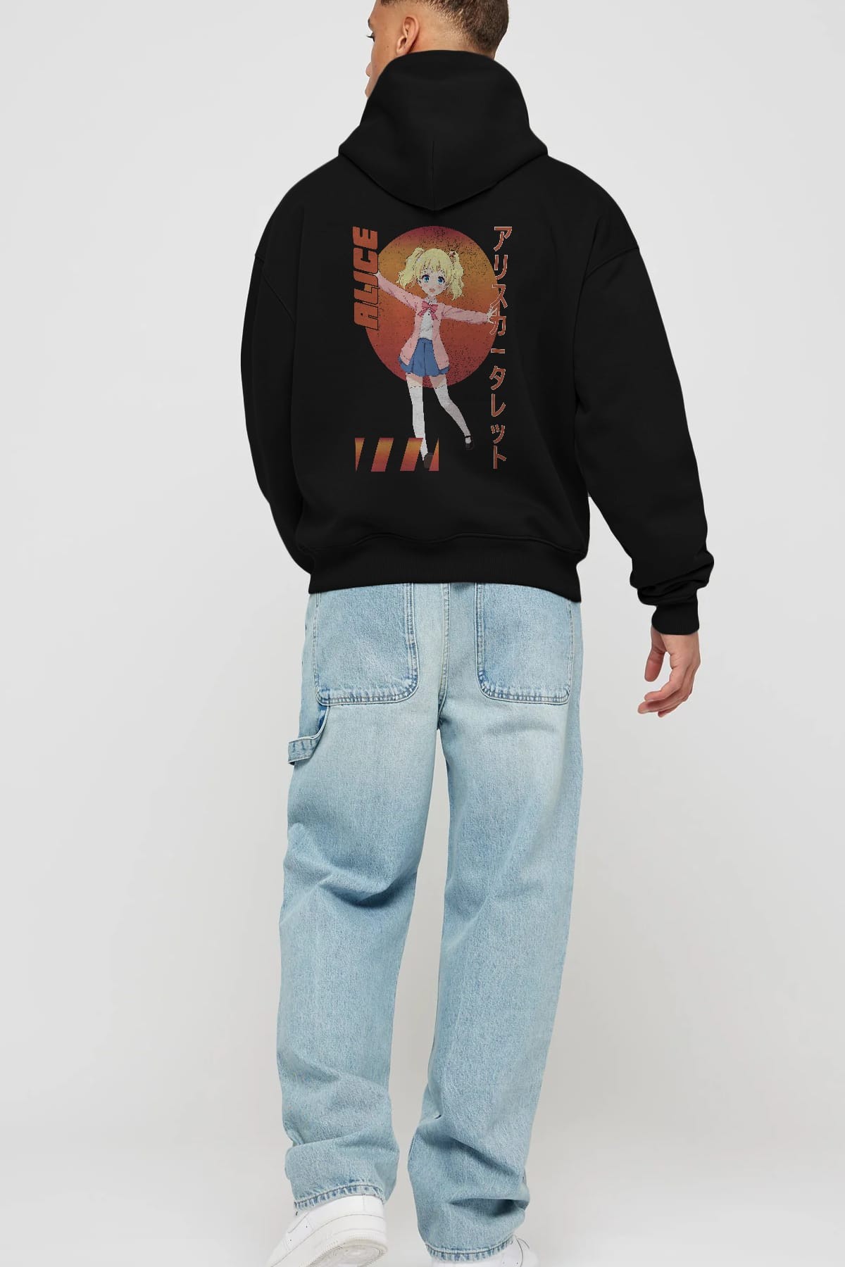 Alice Cartelet 15 Anime Arka Baskılı Hoodie Oversize Kapüşonlu Sweatshirt Erkek Kadın Unisex