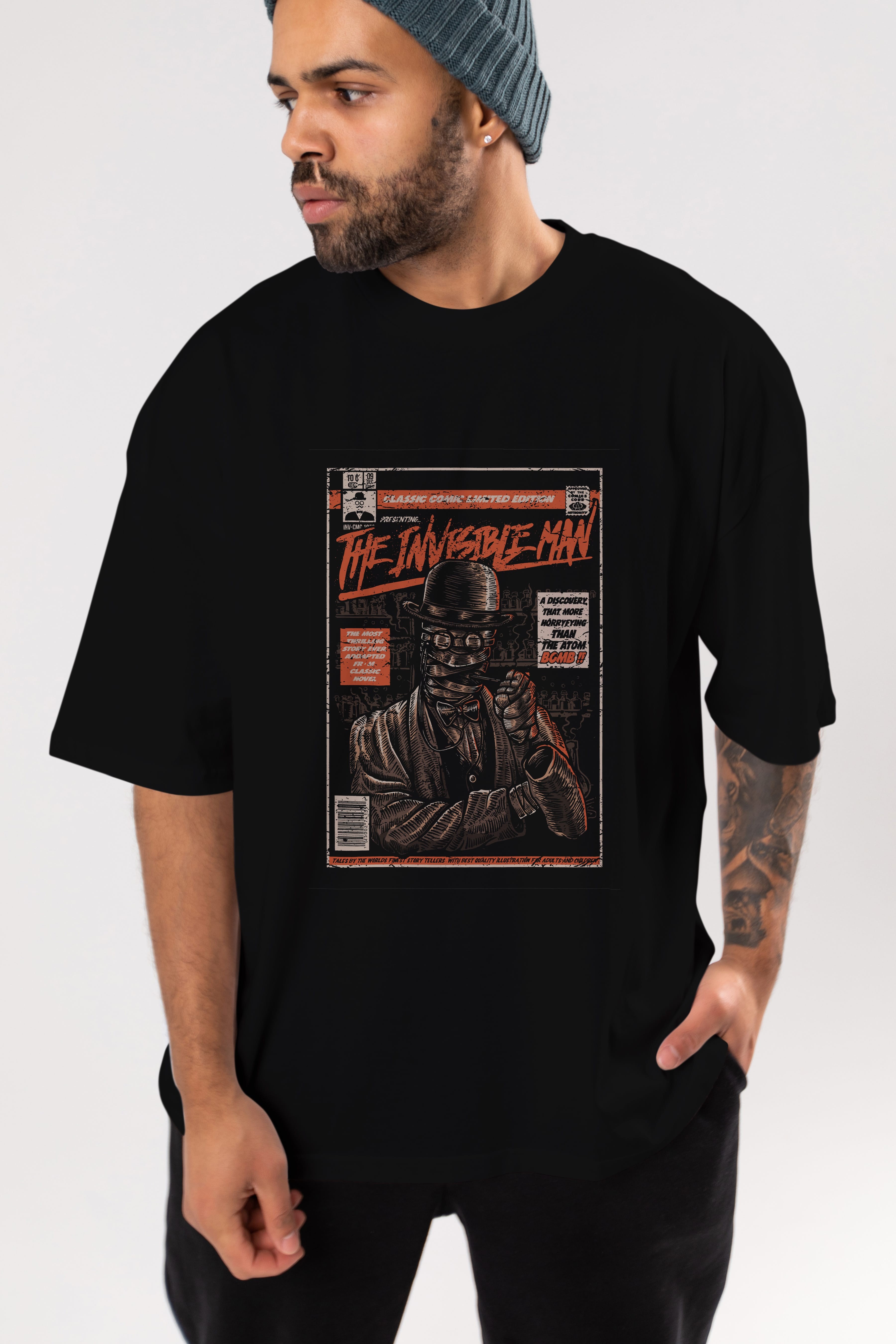 The Invisible Man Ön Baskılı Oversize t-shirt Erkek Kadın Unisex %100 Pamuk tişort