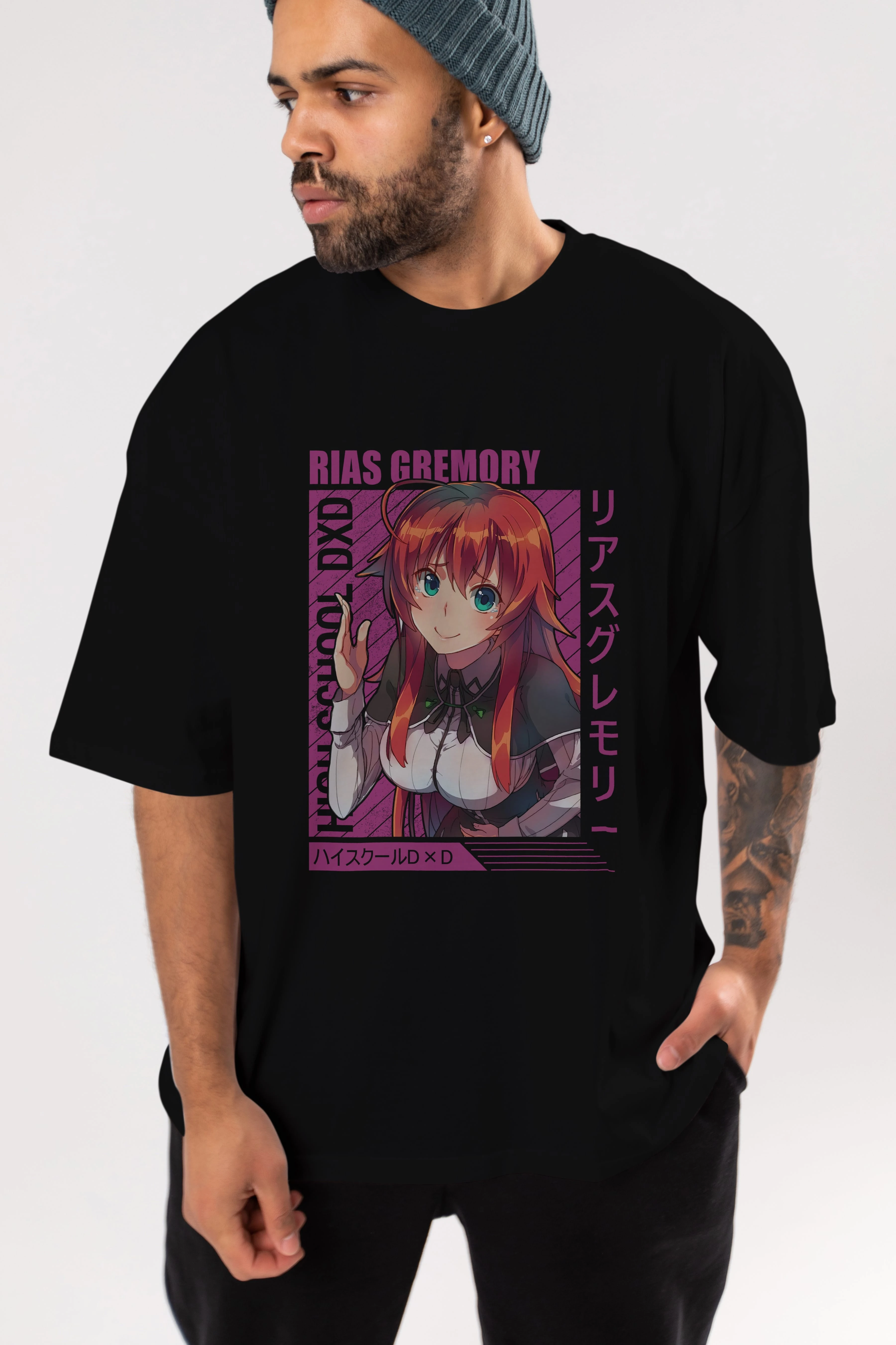 Rias Gremory 10 Anime Ön Baskılı Oversize t-shirt %100 pamuk Erkek Kadın Unisex
