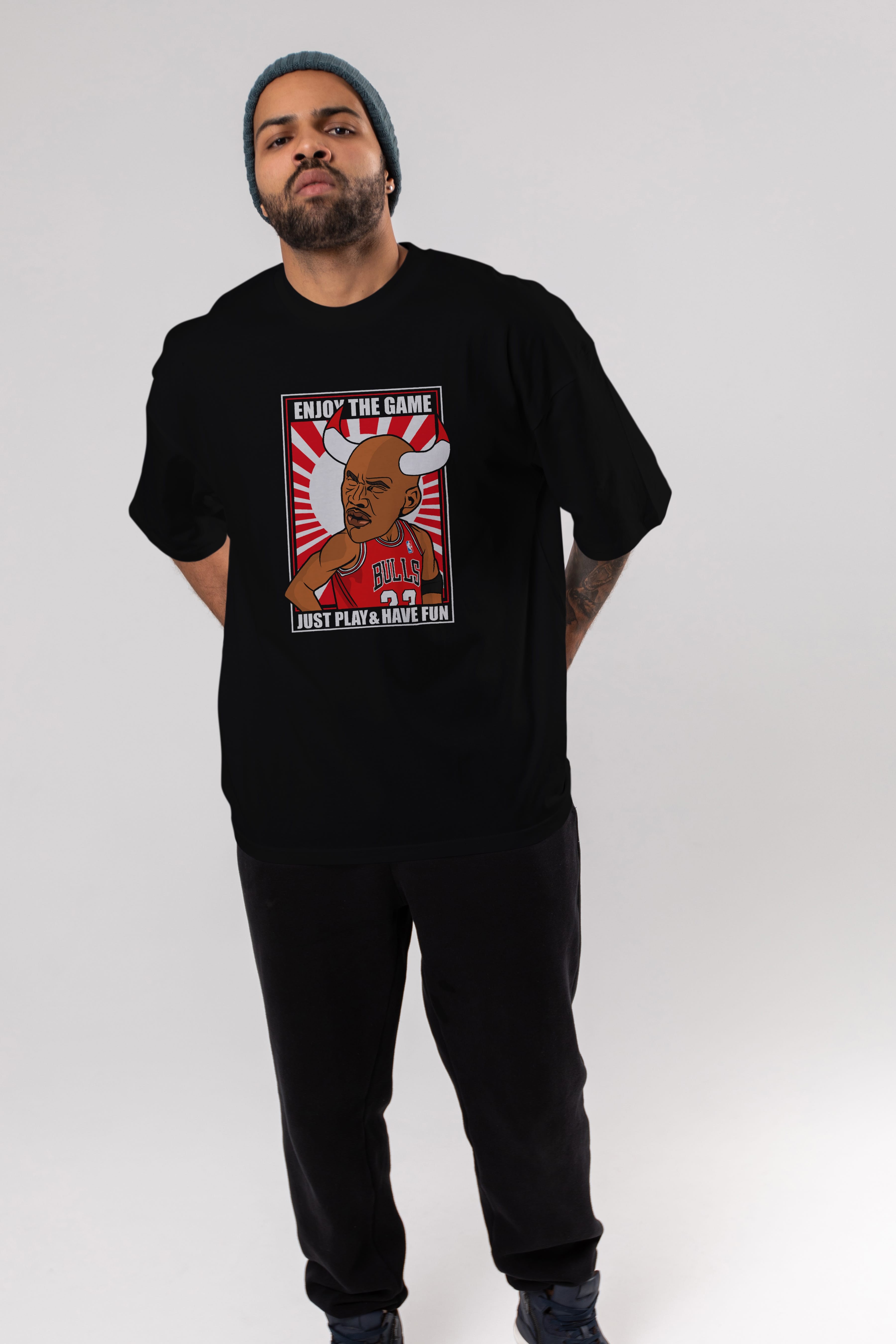 Michael Jordan Ön Baskılı Oversize t-shirt Erkek Kadın Unisex %100 Pamuk tişort
