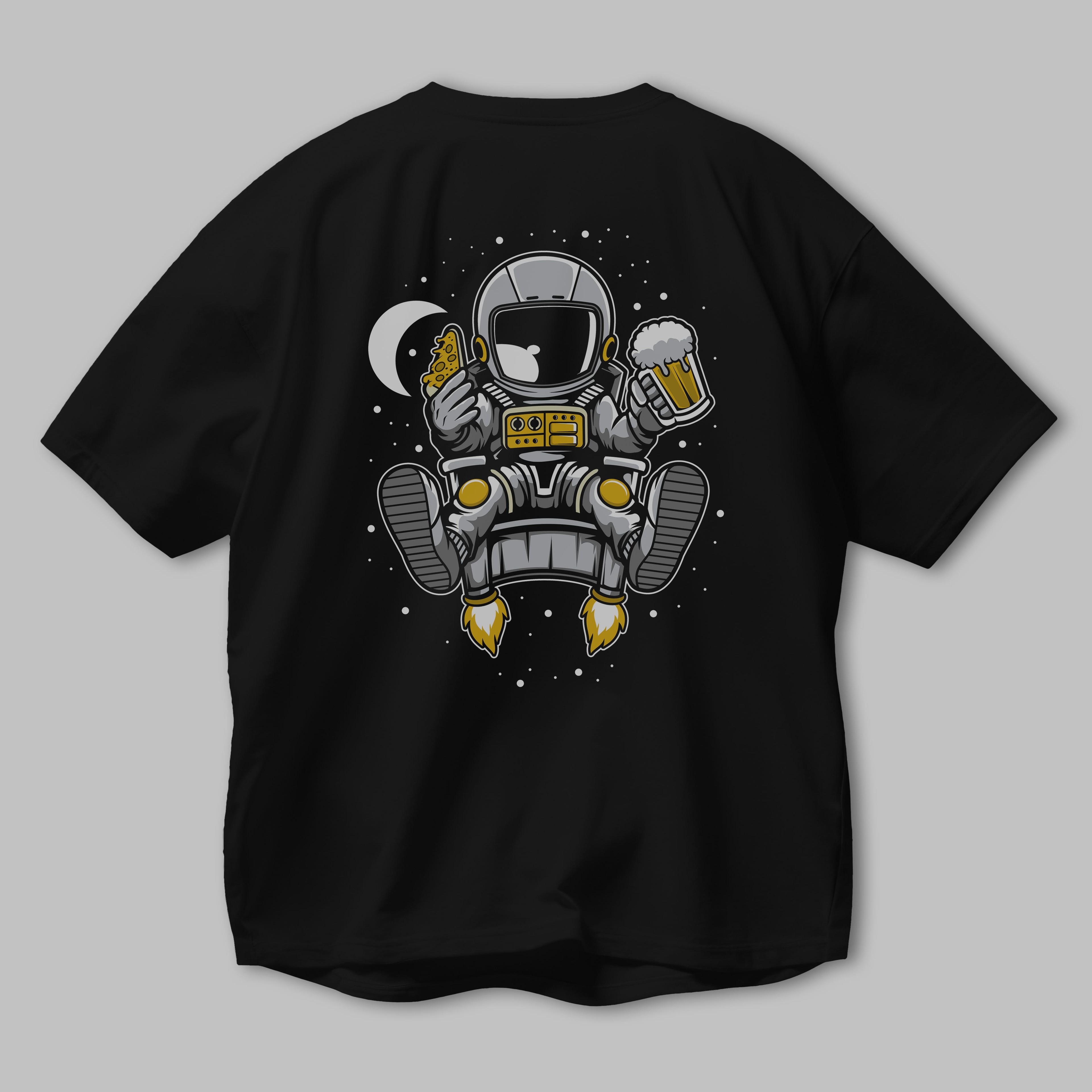 Astronaut Relax (2) Arka Baskılı Oversize t-shirt Erkek Kadın Unisex