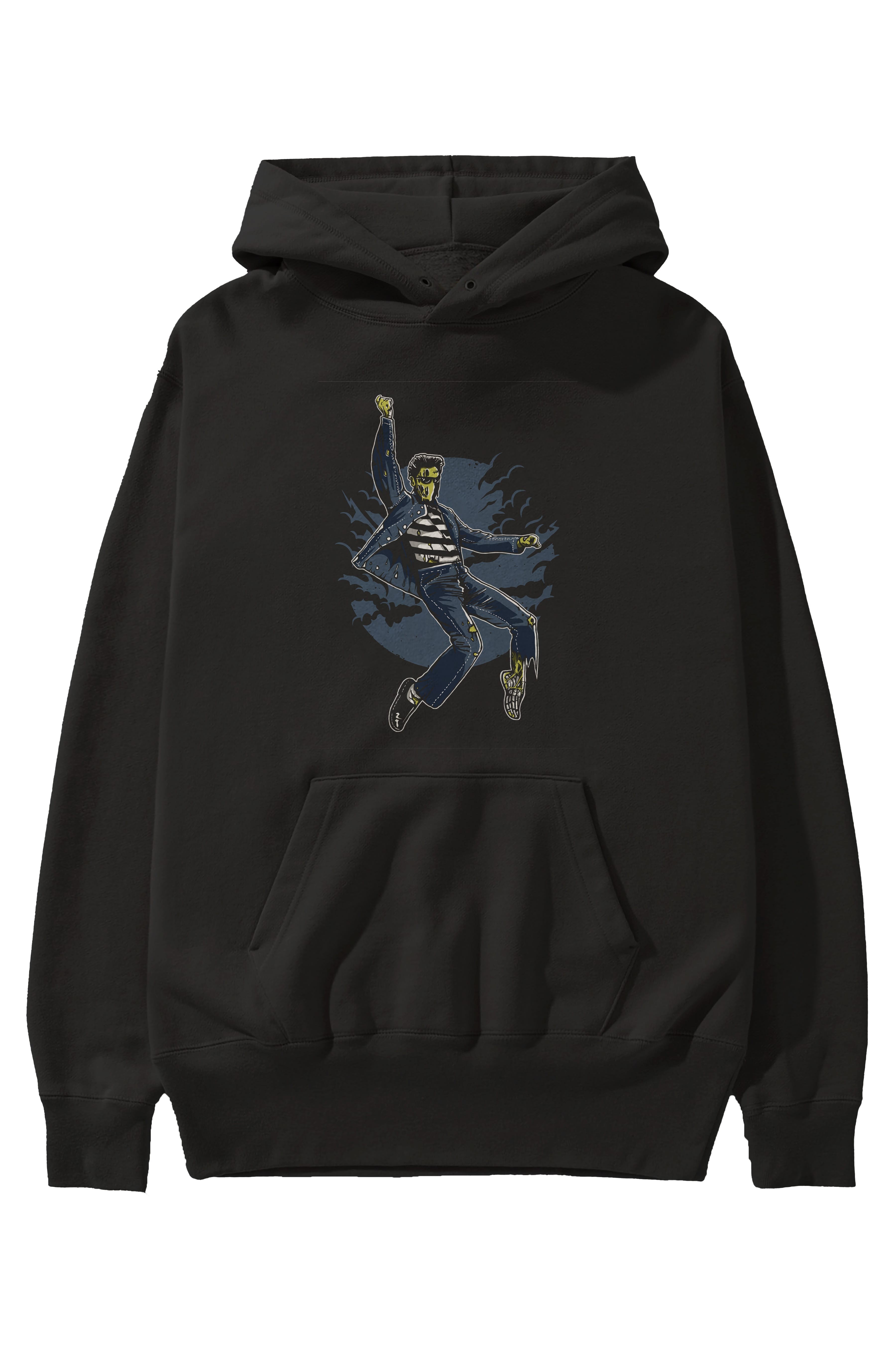 Zombie King Ön Baskılı Hoodie Oversize Kapüşonlu Sweatshirt Erkek Kadın Unisex