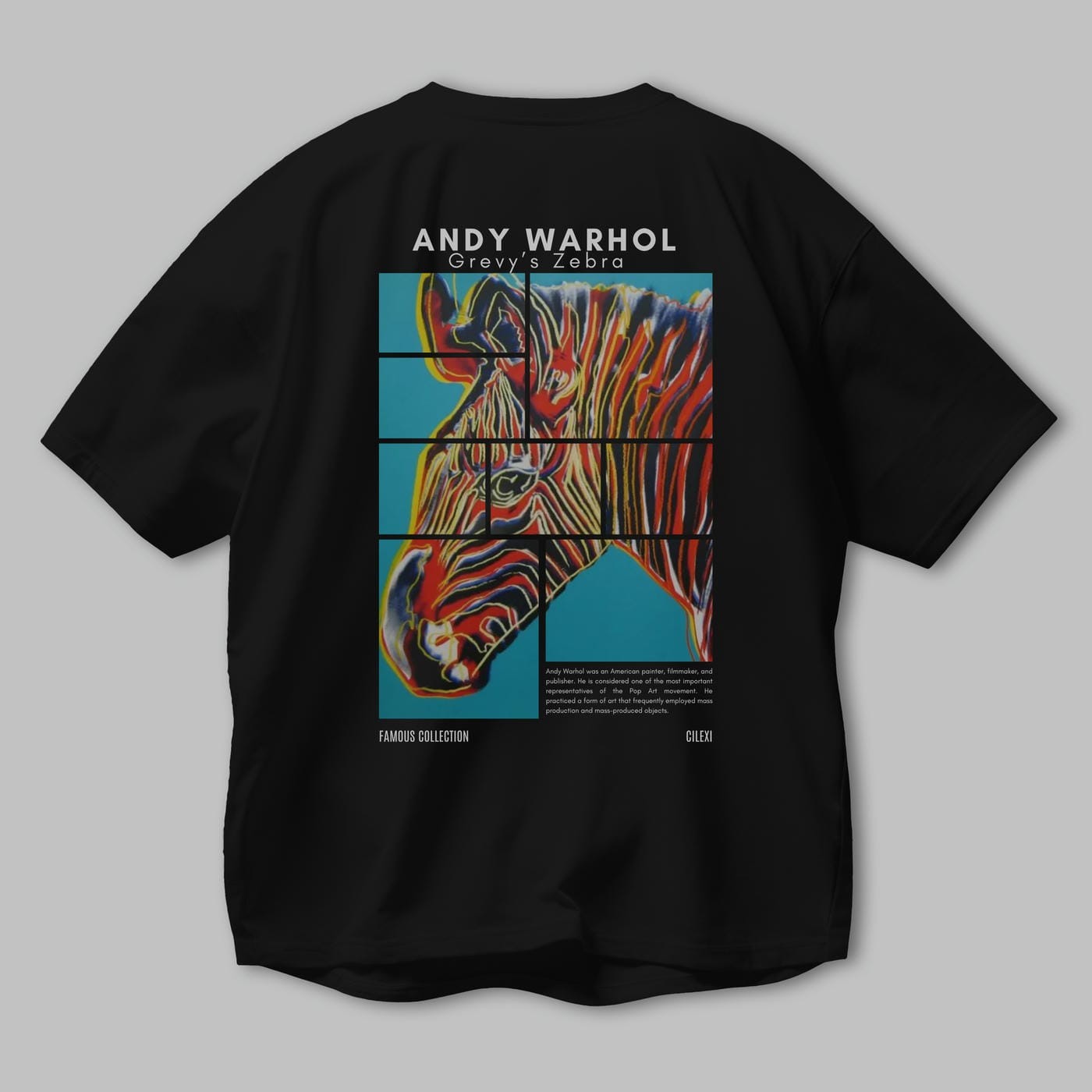 Andy Warhol Arka Baskılı Oversize t-shirt Erkek Kadın Bisiklet Yaka Pamuk tişort