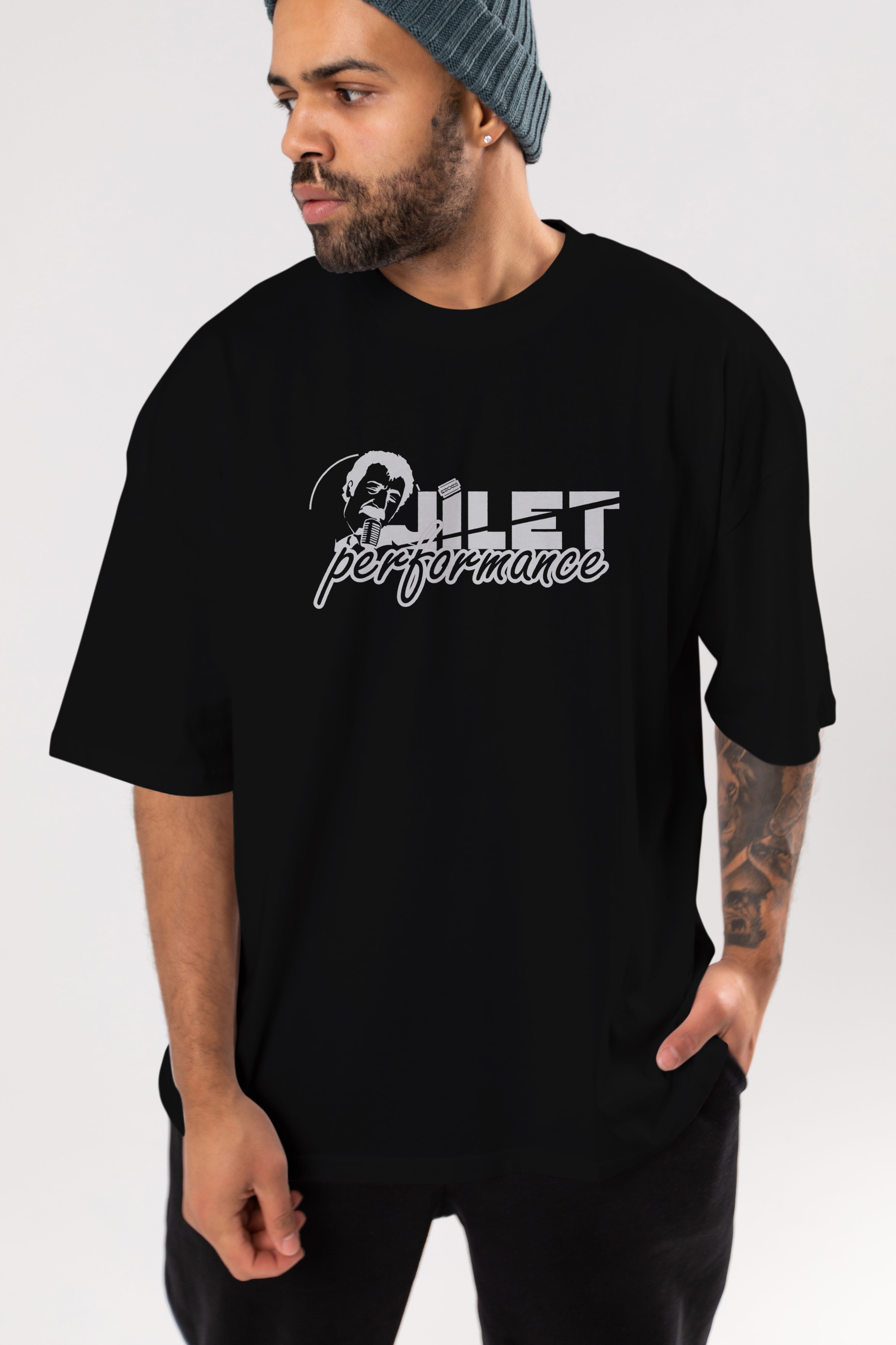 Jilet Performance Ön Baskılı Oversize t-shirt %100 pamuk Erkek Kadın Unisex