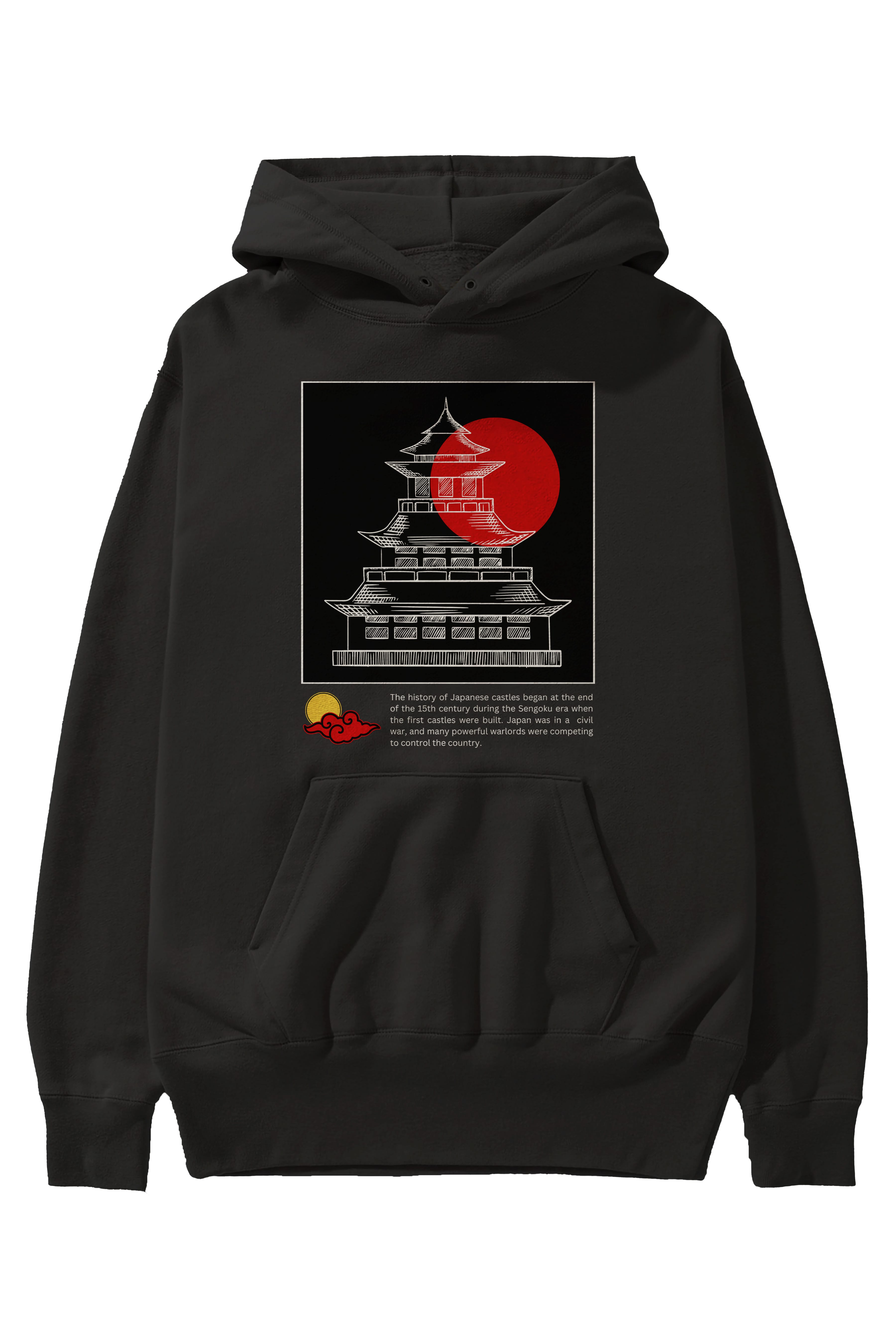 Japan Streetwear Ön Baskılı Oversize Hoodie Kapüşonlu Sweatshirt Erkek Kadın Unisex