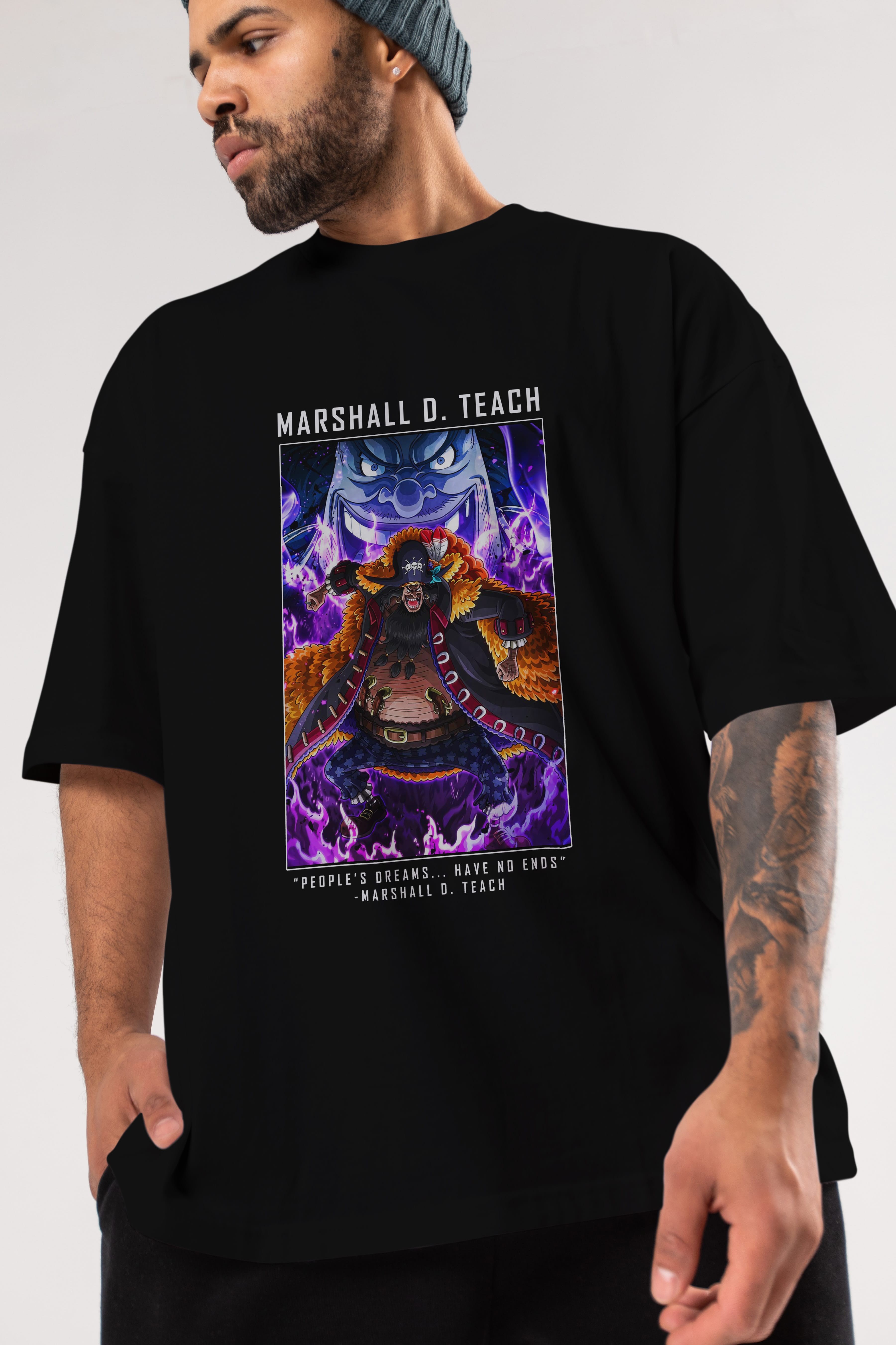 Blackbeard Anime Ön Baskılı Oversize t-shirt Erkek Kadın Unisex