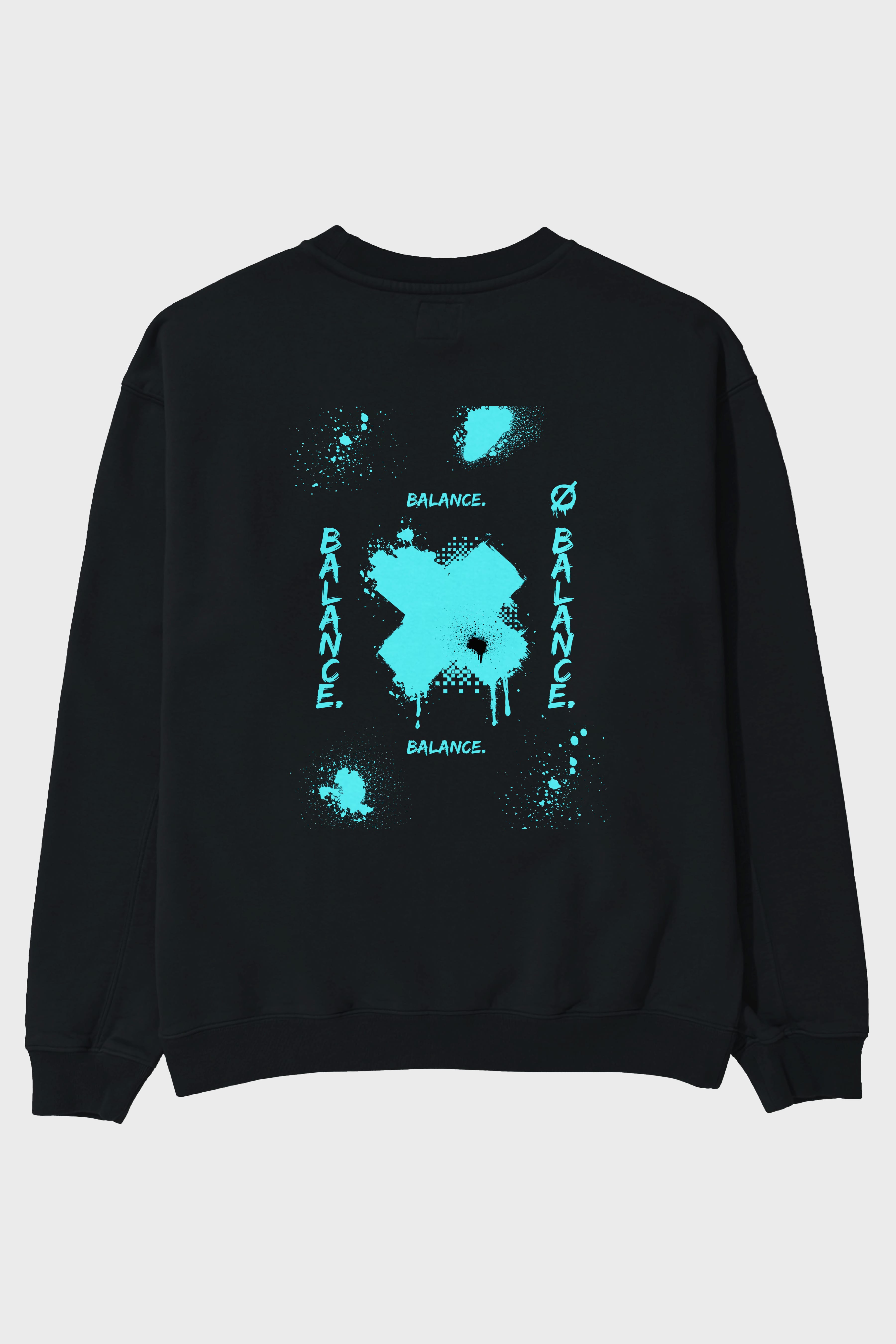 Balance Balance Yazılı Arka Baskılı Oversize Sweatshirt Erkek Kadın Unisex