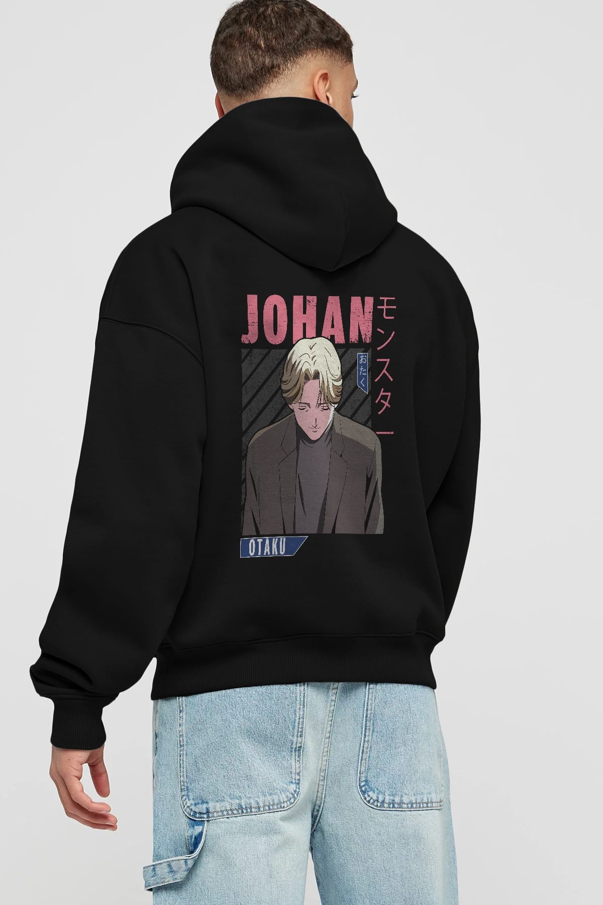 Johan Liebert MONSTER Anime Arka Baskılı Hoodie Oversize Kapüşonlu Sweatshirt Erkek Kadın Unisex
