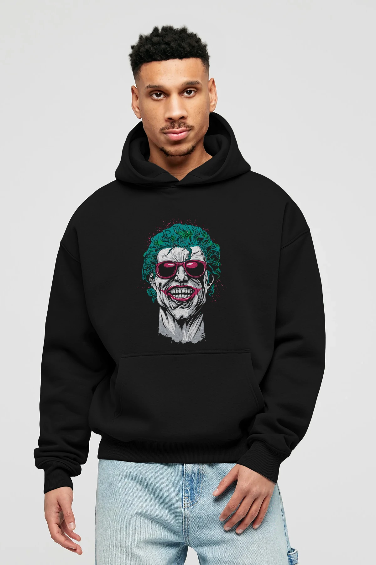 Joker 1 Ön Baskılı Hoodie Oversize Kapüşonlu Sweatshirt Erkek Kadın Unisex