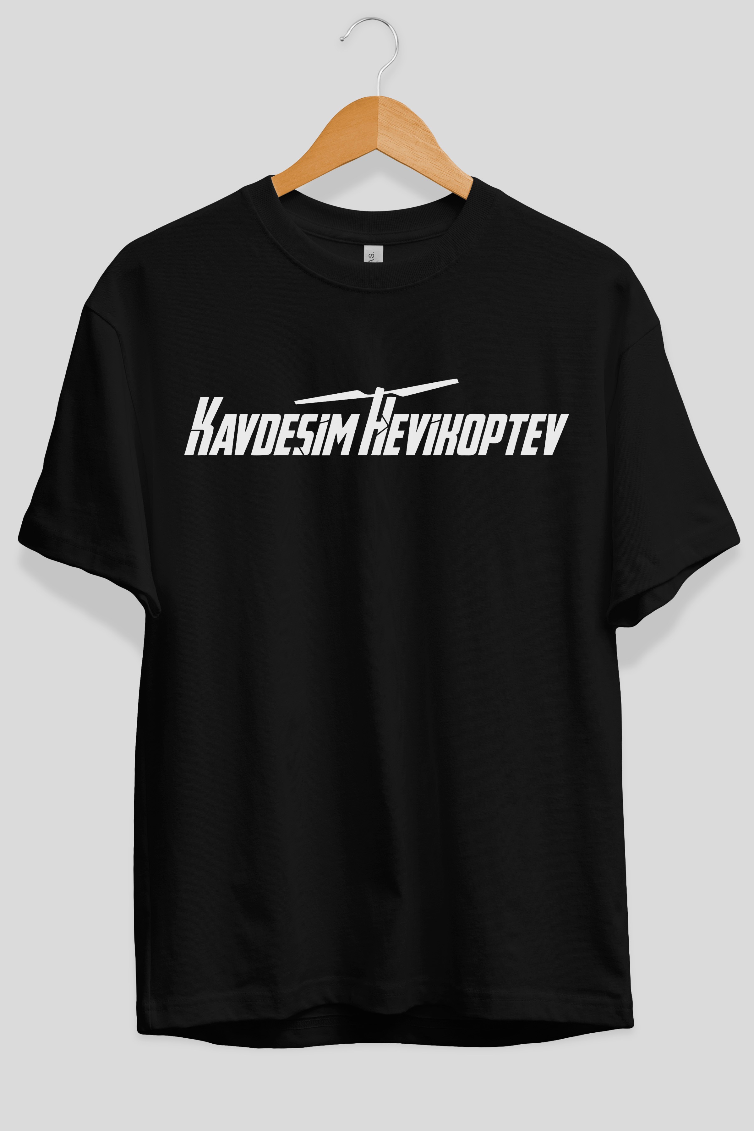 Kardeşim Helikopter Ön Baskılı Oversize t-shirt %100 pamuk Erkek Kadın Unisex