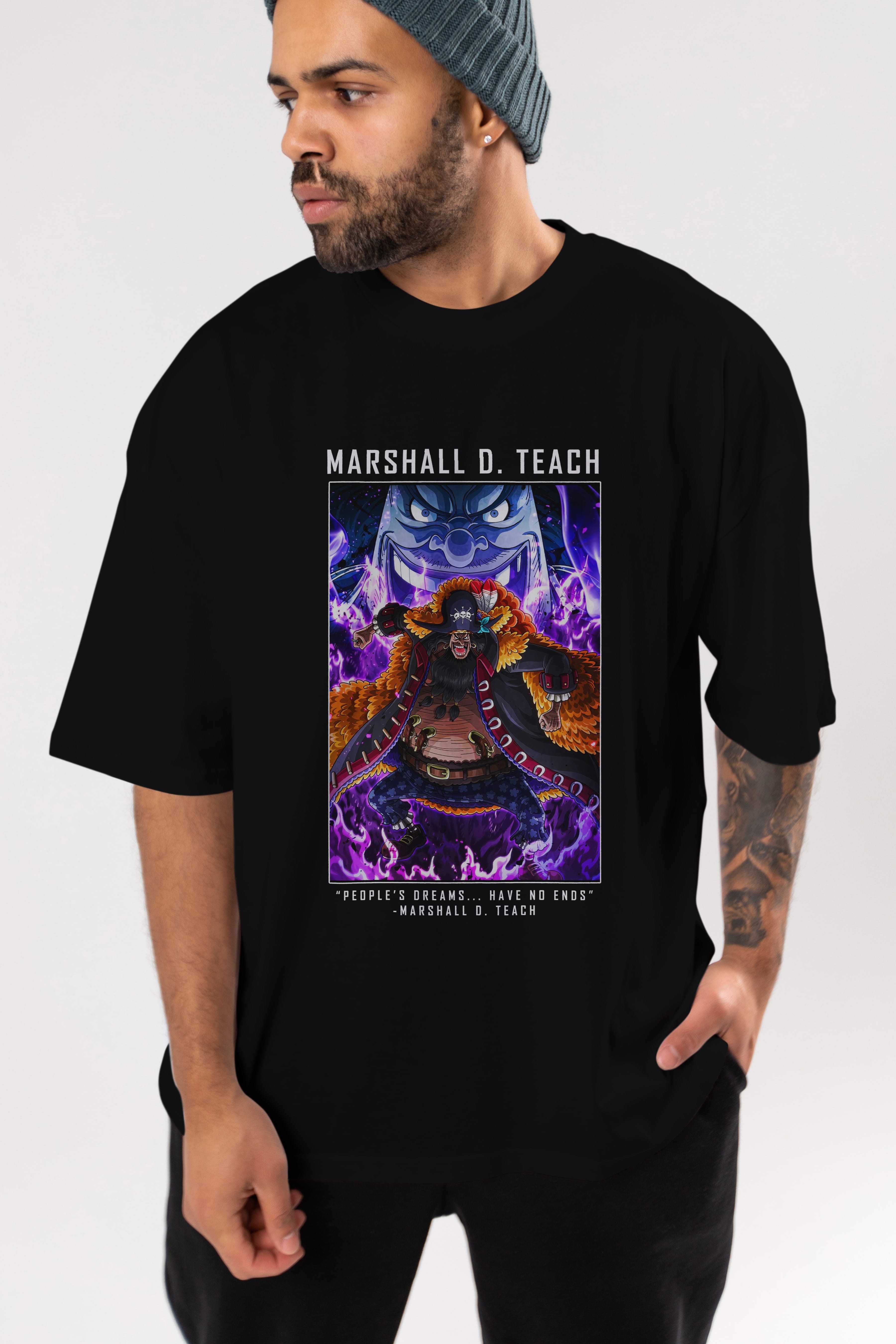 Blackbeard Anime Ön Baskılı Oversize t-shirt Erkek Kadın Unisex