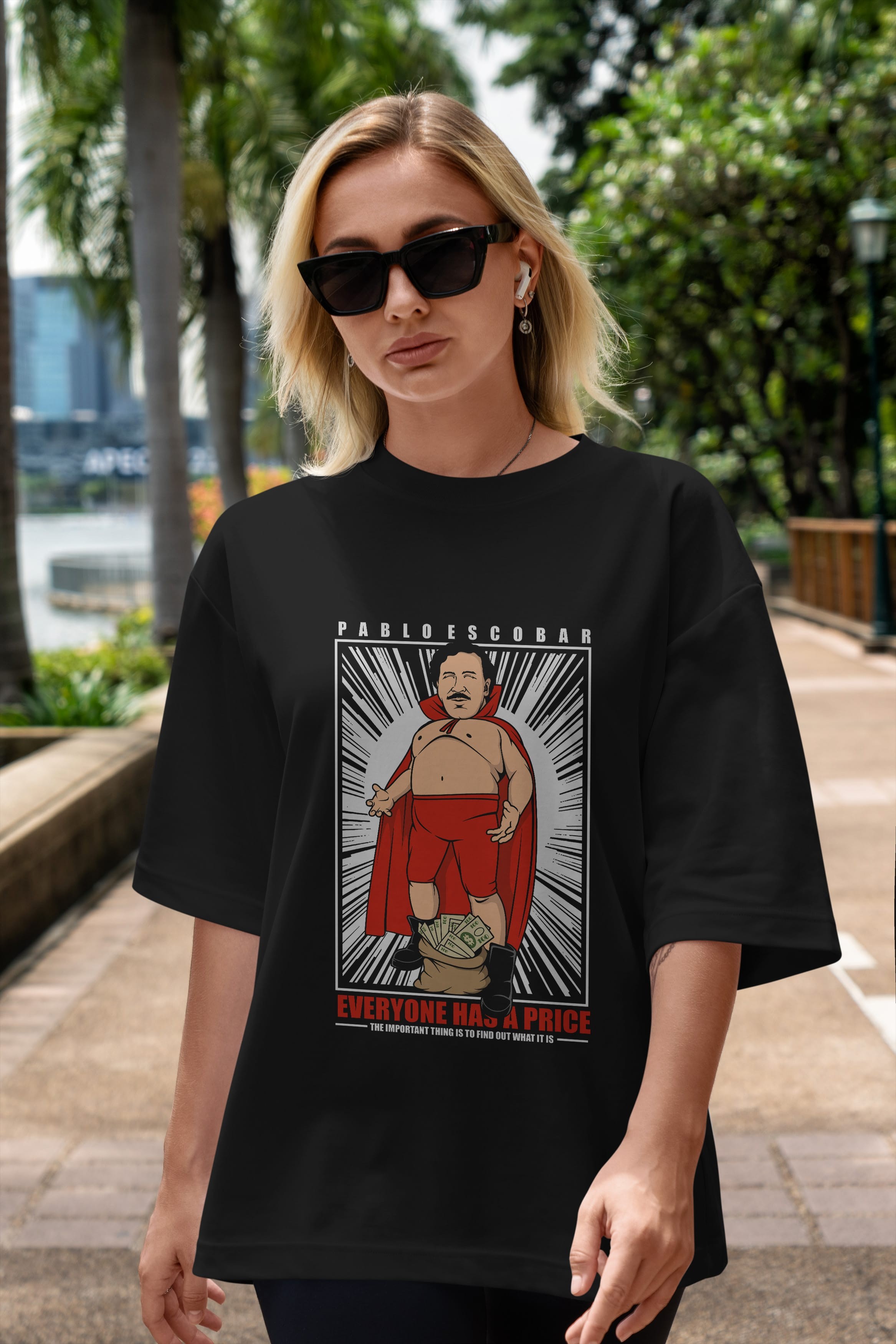 Pablo Escobar Luchador Ön Baskılı Oversize t-shirt Erkek Kadın Unisex %100 Pamuk tişort