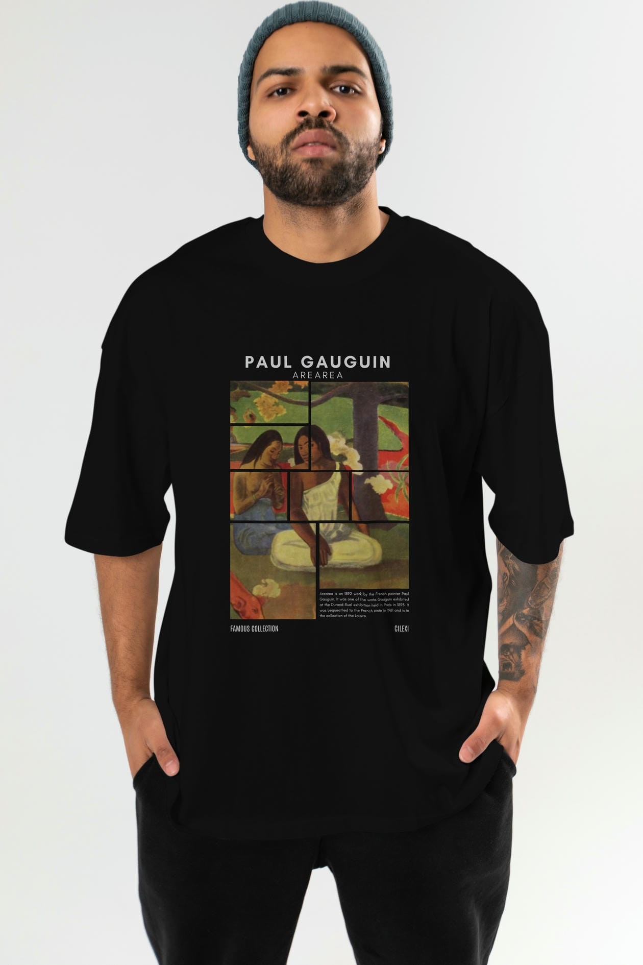 Paul Gauguin Arearea ön Baskılı Oversize t-shirt Erkek Kadın Bisiklet Yaka Pamuk tişort