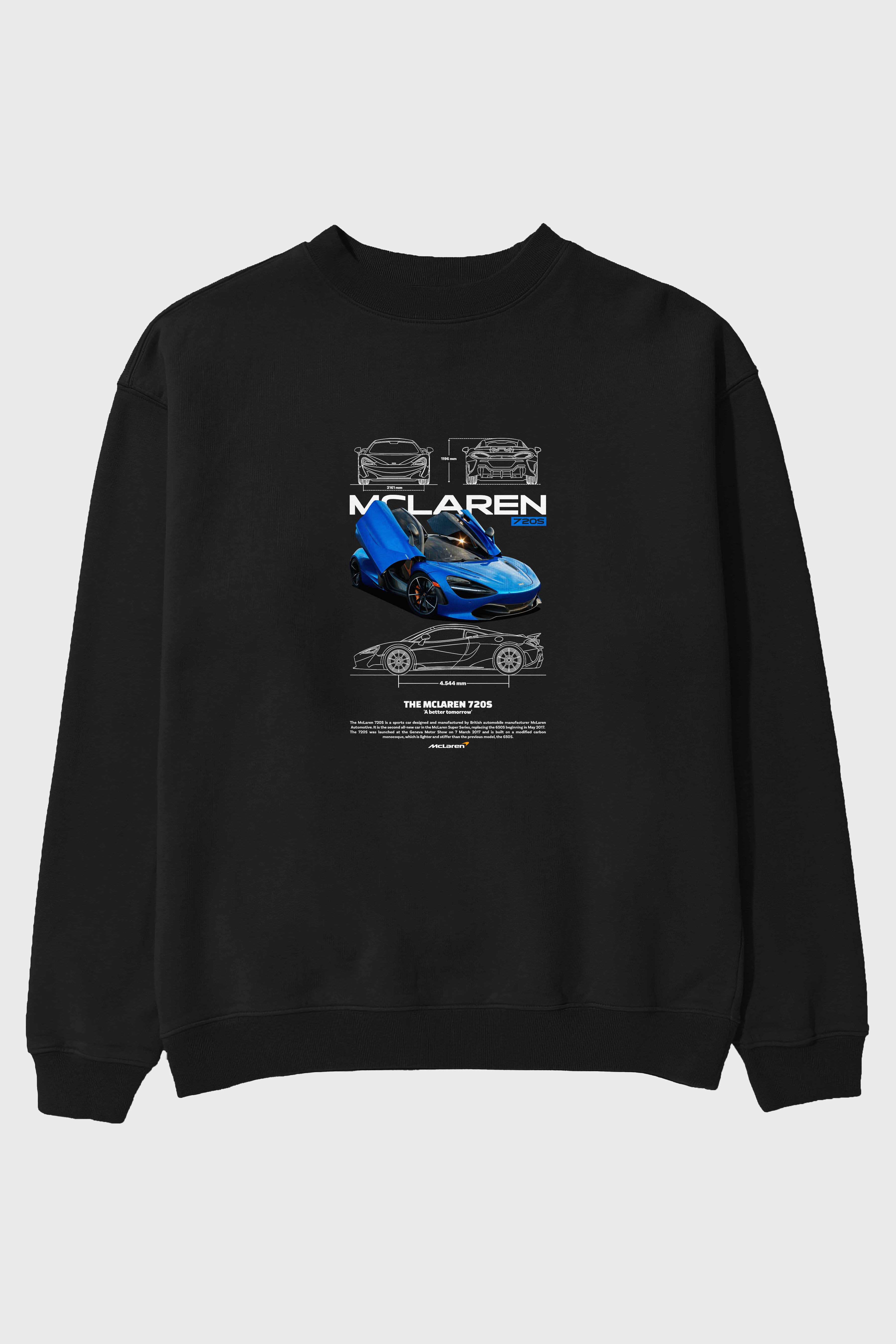 McLaren 720S Ön Baskılı Anime Oversize Sweatshirt Erkek Kadın Unisex