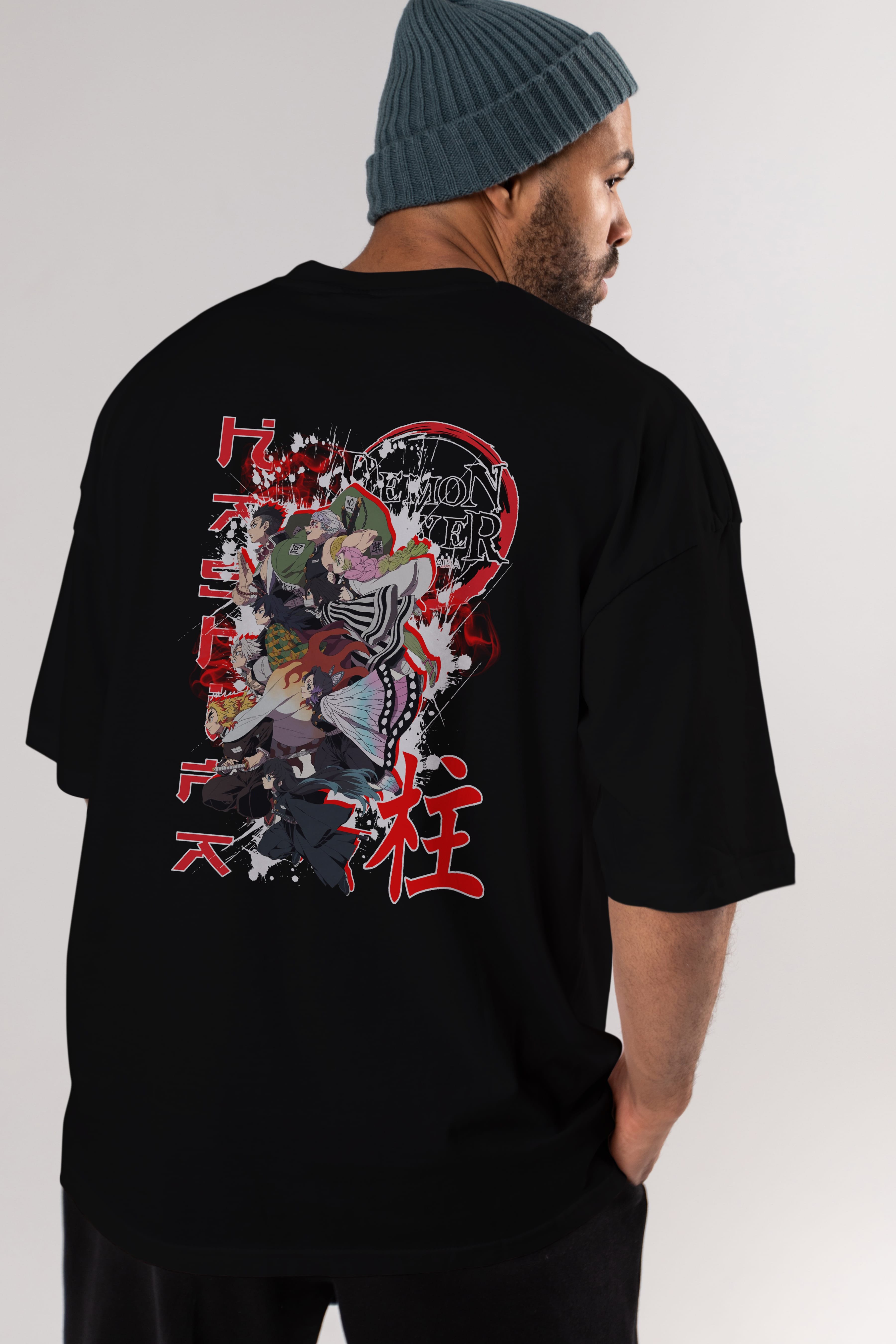 DEMON SLAYER SLAYERS Anime Arka Baskılı Oversize t-shirt Erkek Kadın Unisex