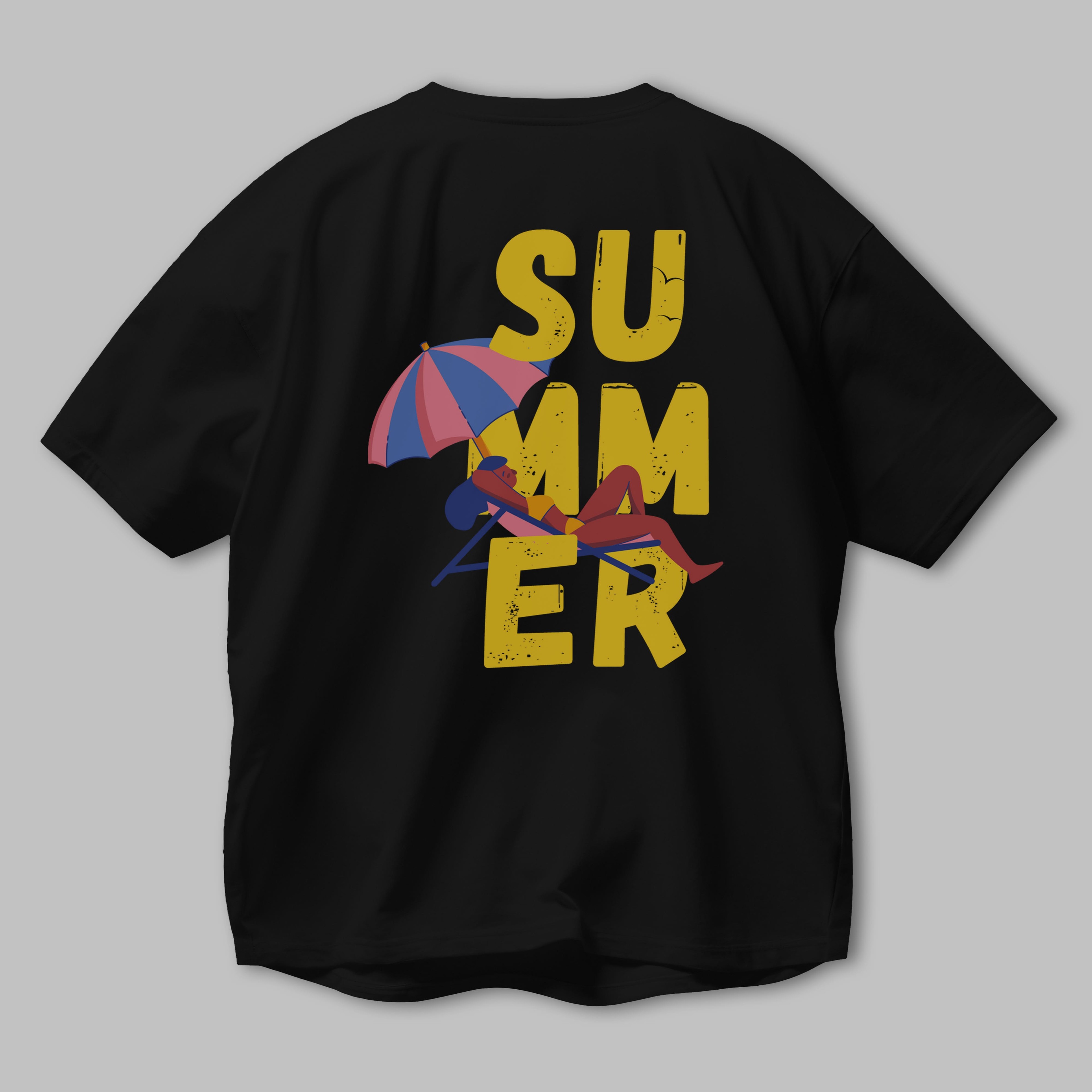 Summer Yazılı Arka Baskılı Oversize t-shirt Erkek Kadın Unisex