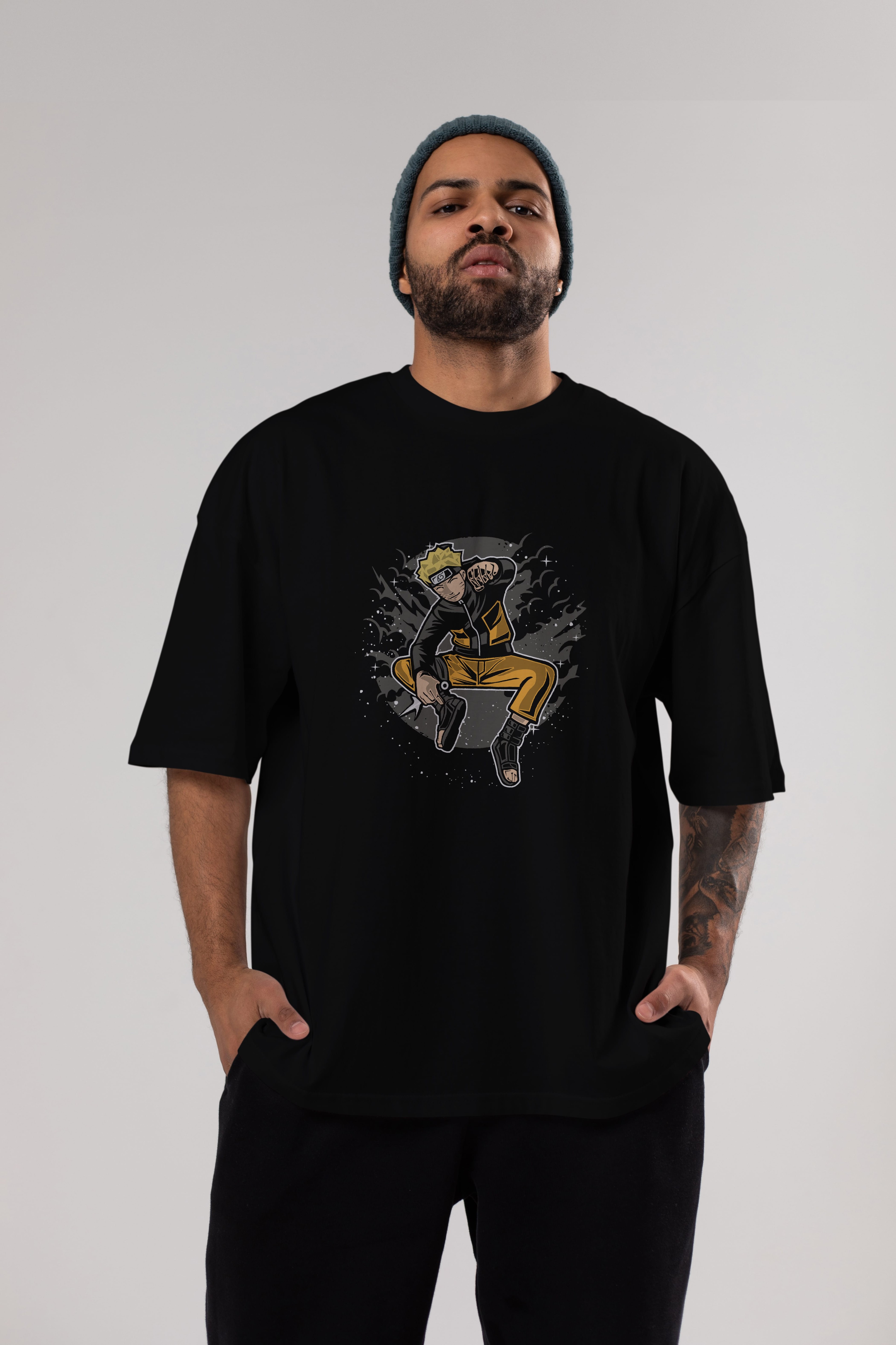 NARUTO Ön Baskılı Oversize t-shirt Erkek Kadın Unisex %100 Pamuk tişort