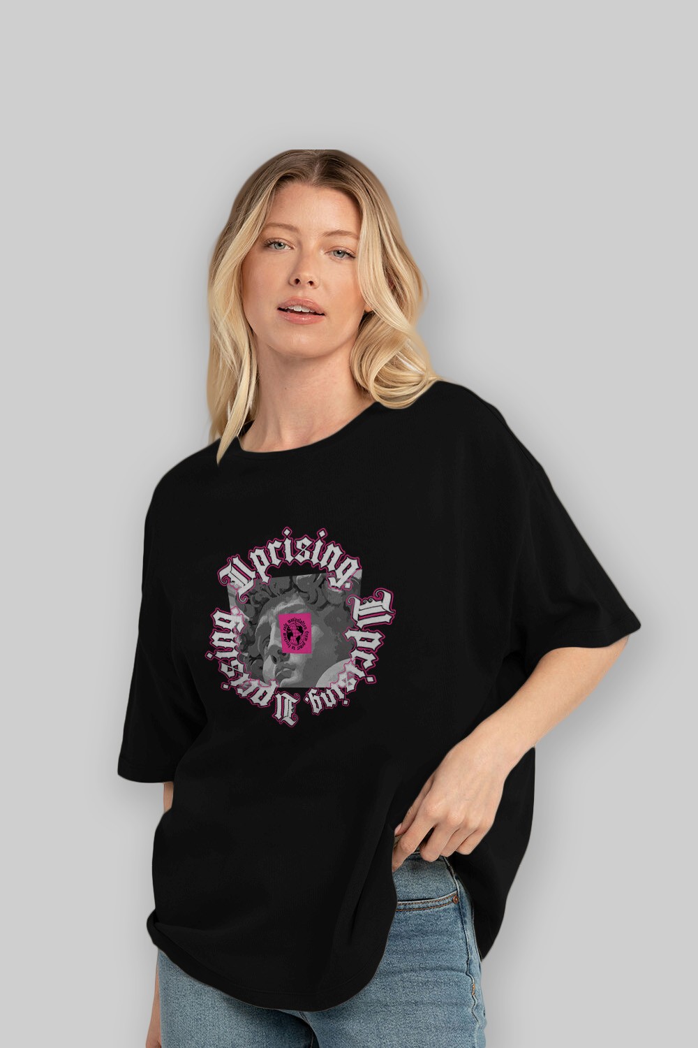 Uprising Ön Baskılı Oversize t-shirt Erkek Kadın Unisex