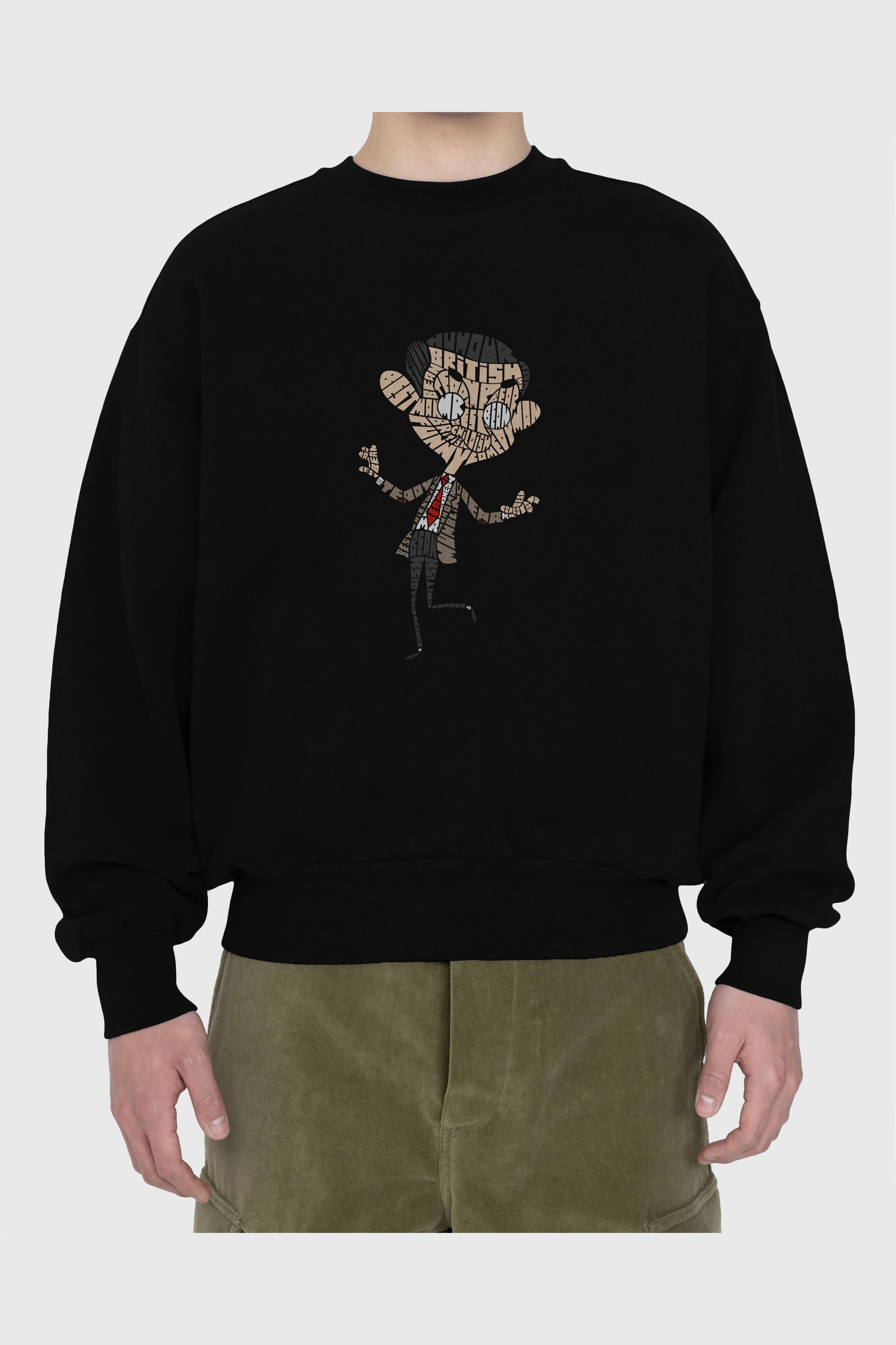 Mr Bean Ön Baskılı Oversize Sweatshirt Erkek Kadın Unisex