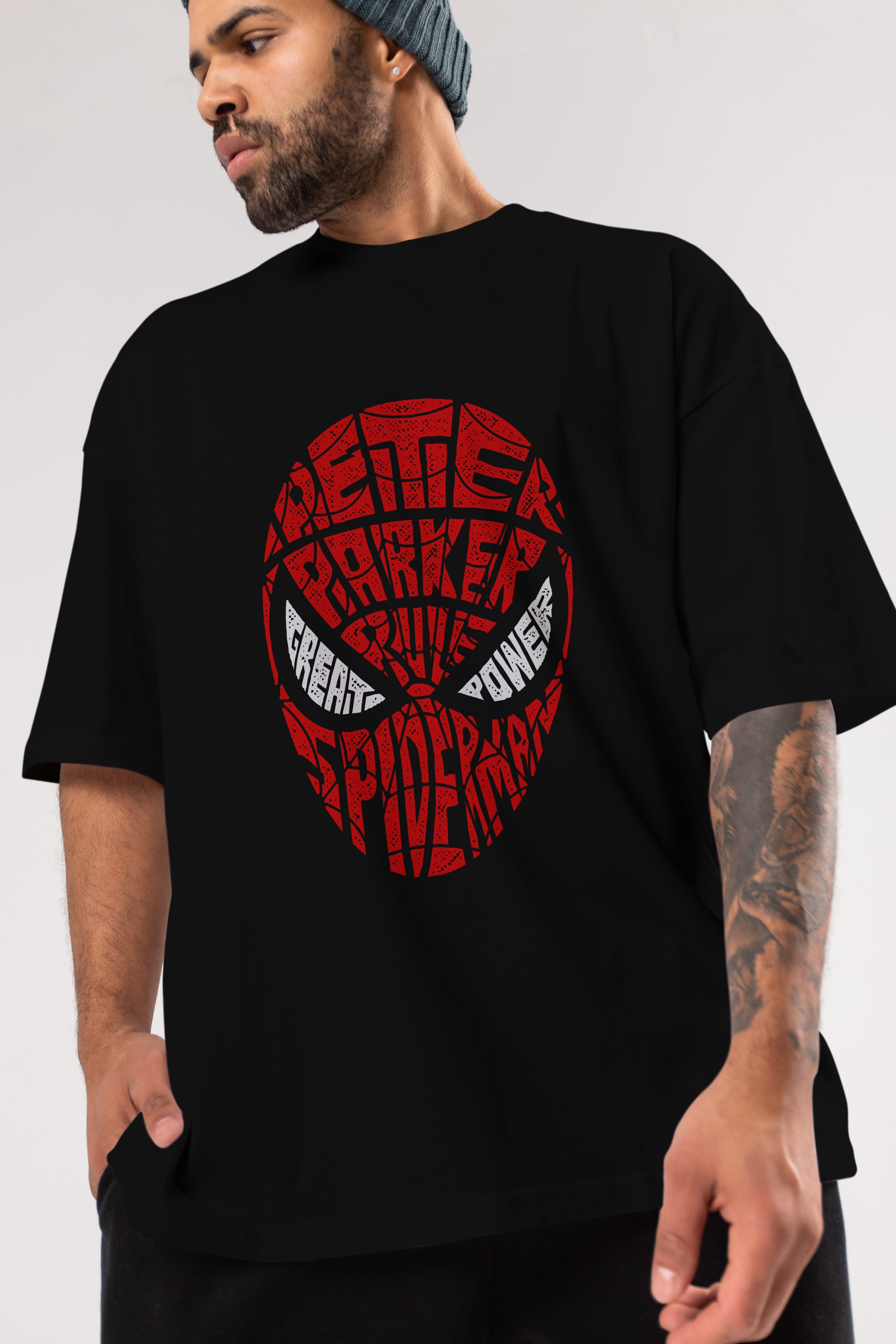 Spiderman Ön Baskılı Oversize t-shirt %100 pamuk Erkek Kadın Unisex