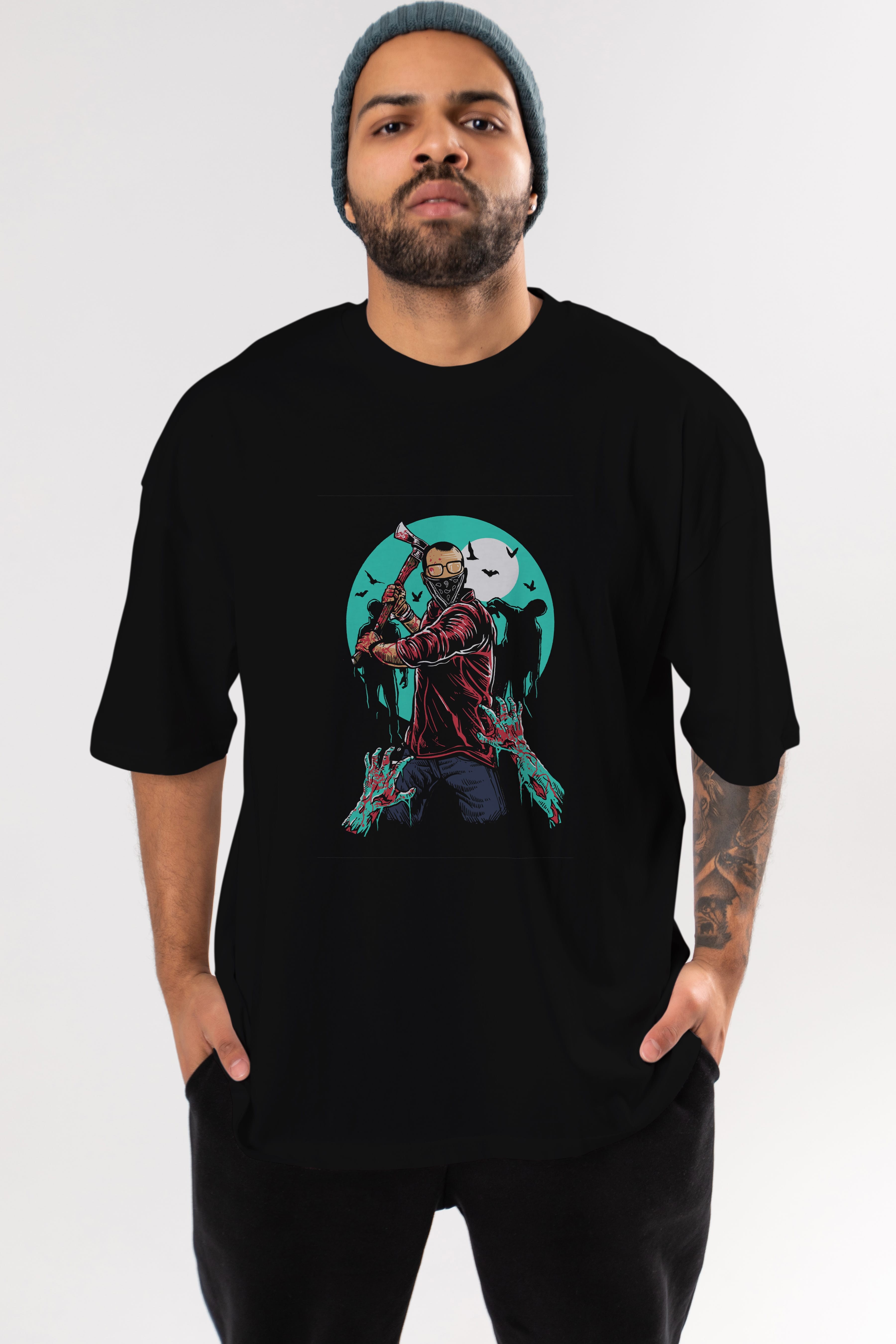Zombie Killer Ön Baskılı Oversize t-shirt Erkek Kadın Unisex %100 Pamuk tişort