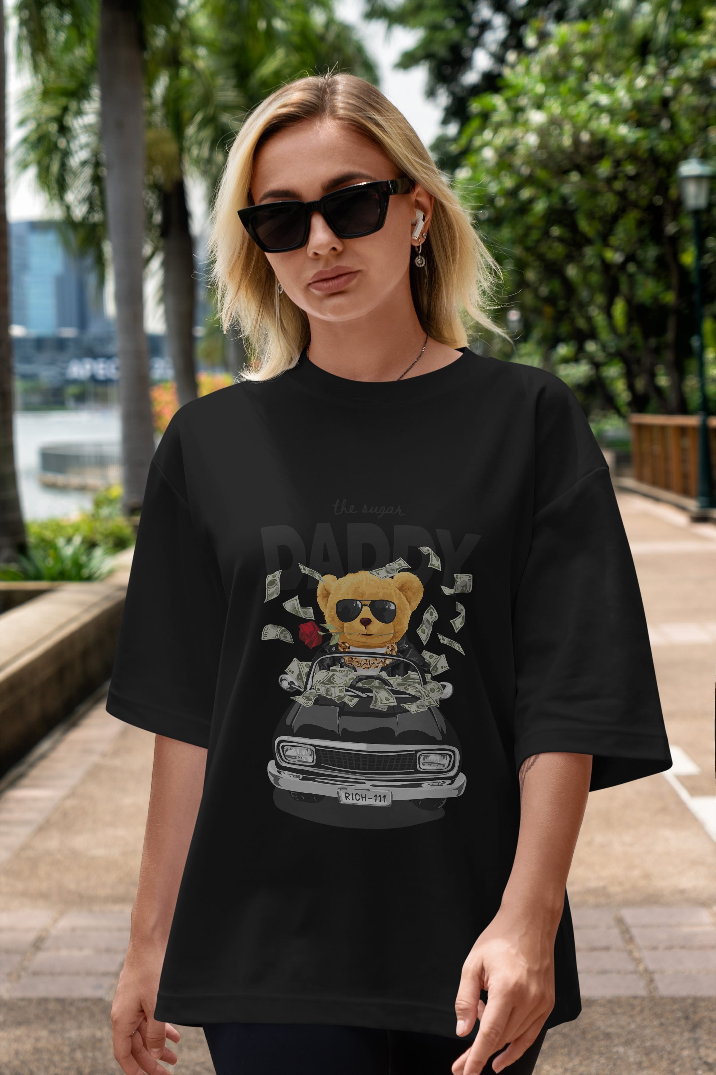 Teddy Bear Daddy Ön Baskılı Oversize t-shirt Erkek Kadın Unisex %100 Pamuk