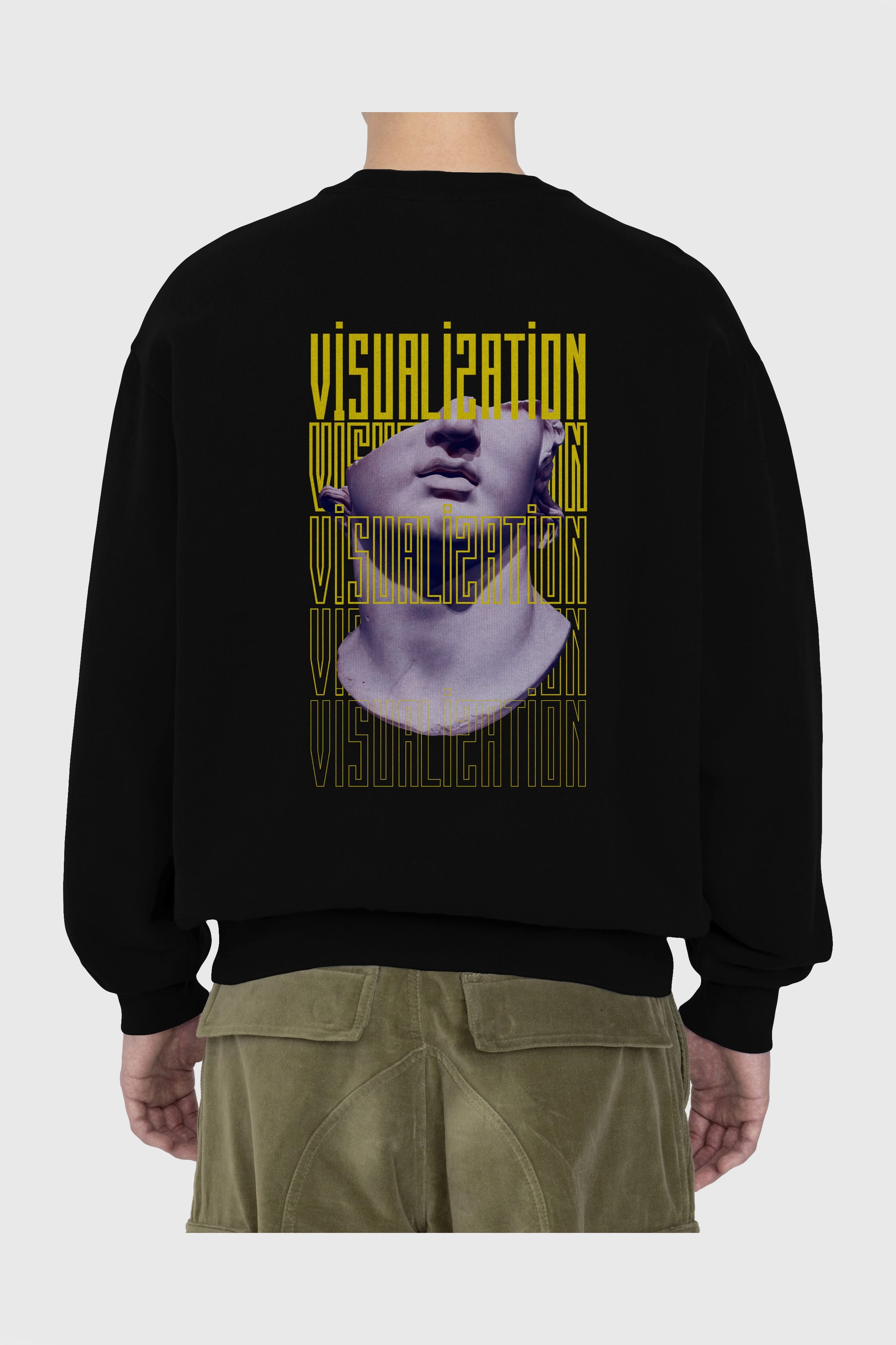 Visualization Yazılı Arka Baskılı Oversize Sweatshirt Erkek Kadın Unisex