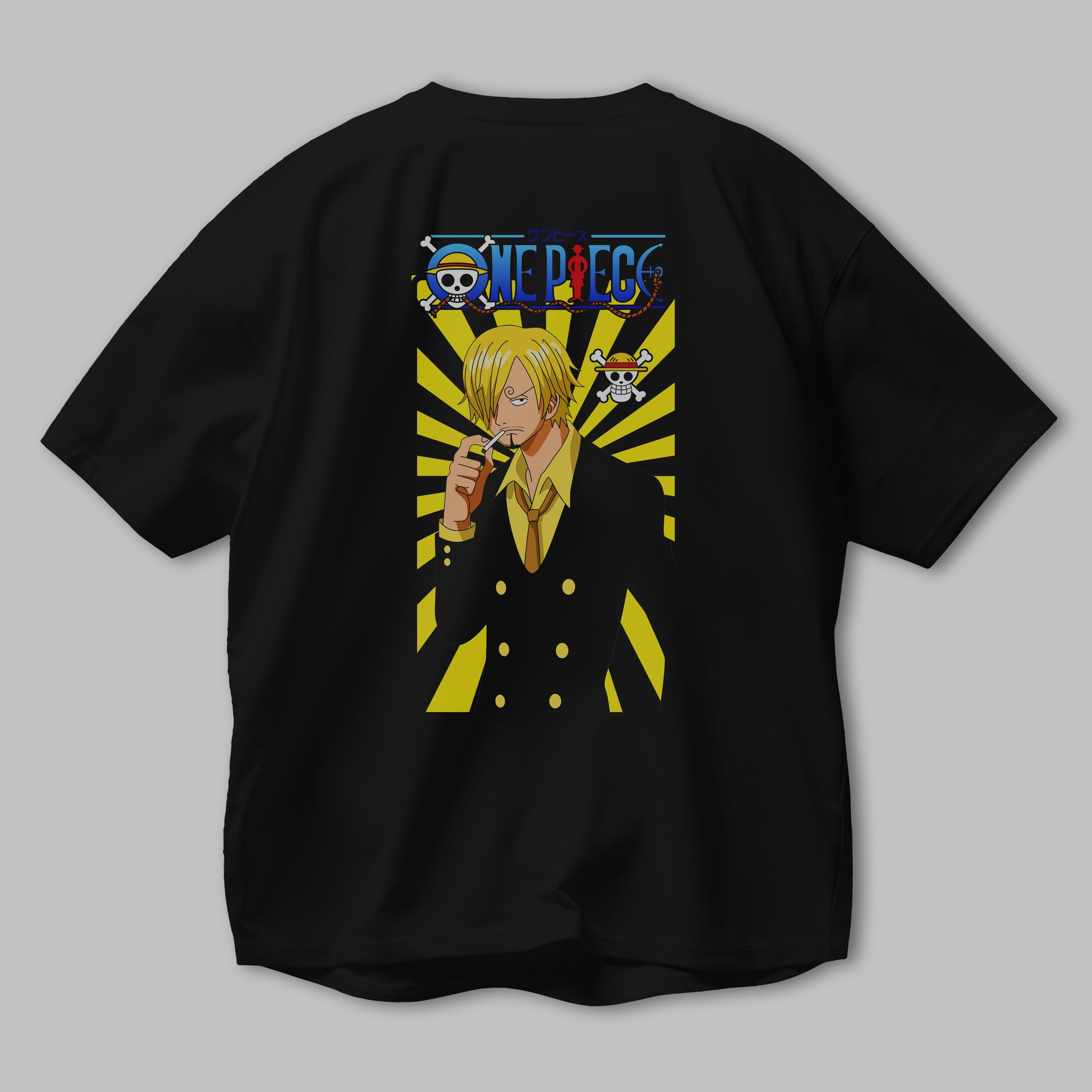 Sanji 4 Anime Arka Baskılı Oversize t-shirt Erkek Kadın Unisex %100 pamuk tişort