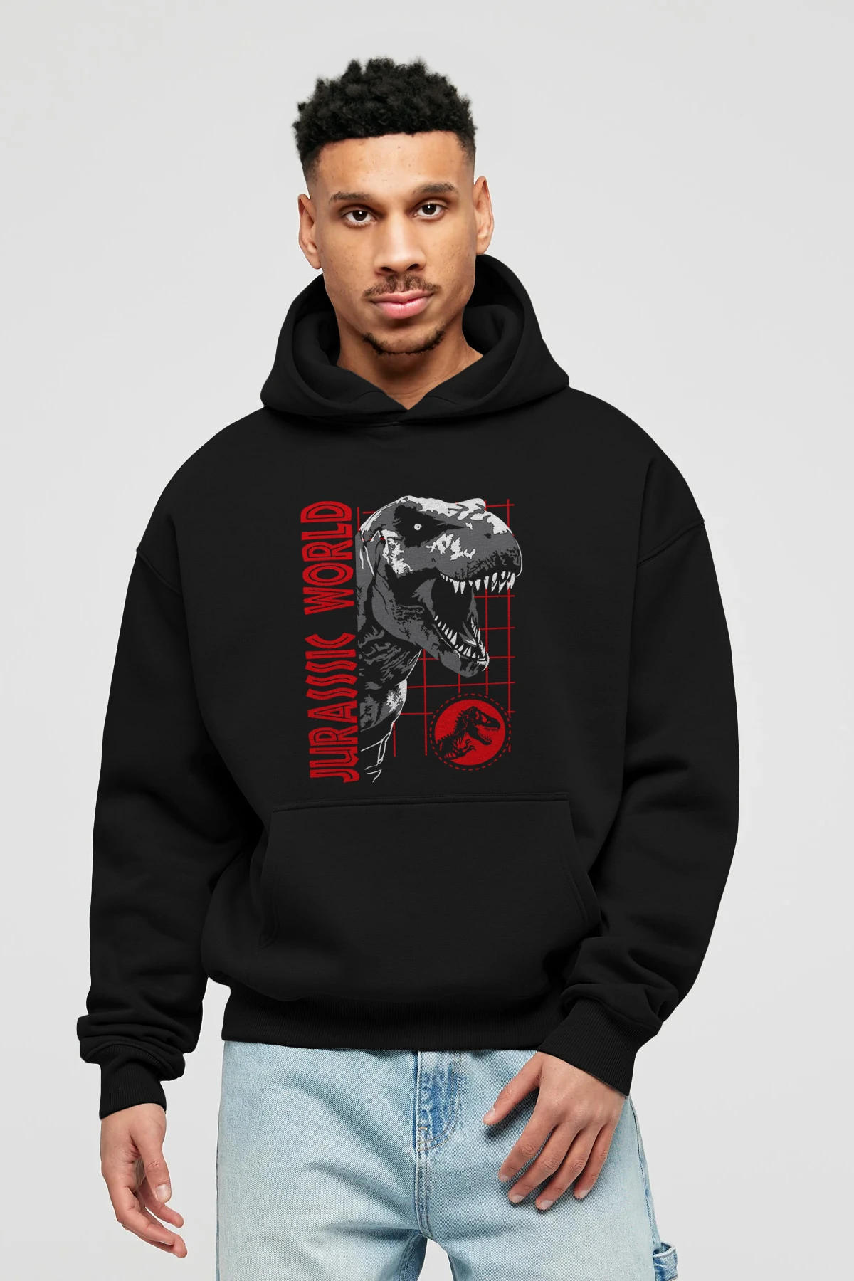 Jurassic Park (2) Ön Baskılı Hoodie Oversize Kapüşonlu Sweatshirt Erkek Kadın Unisex