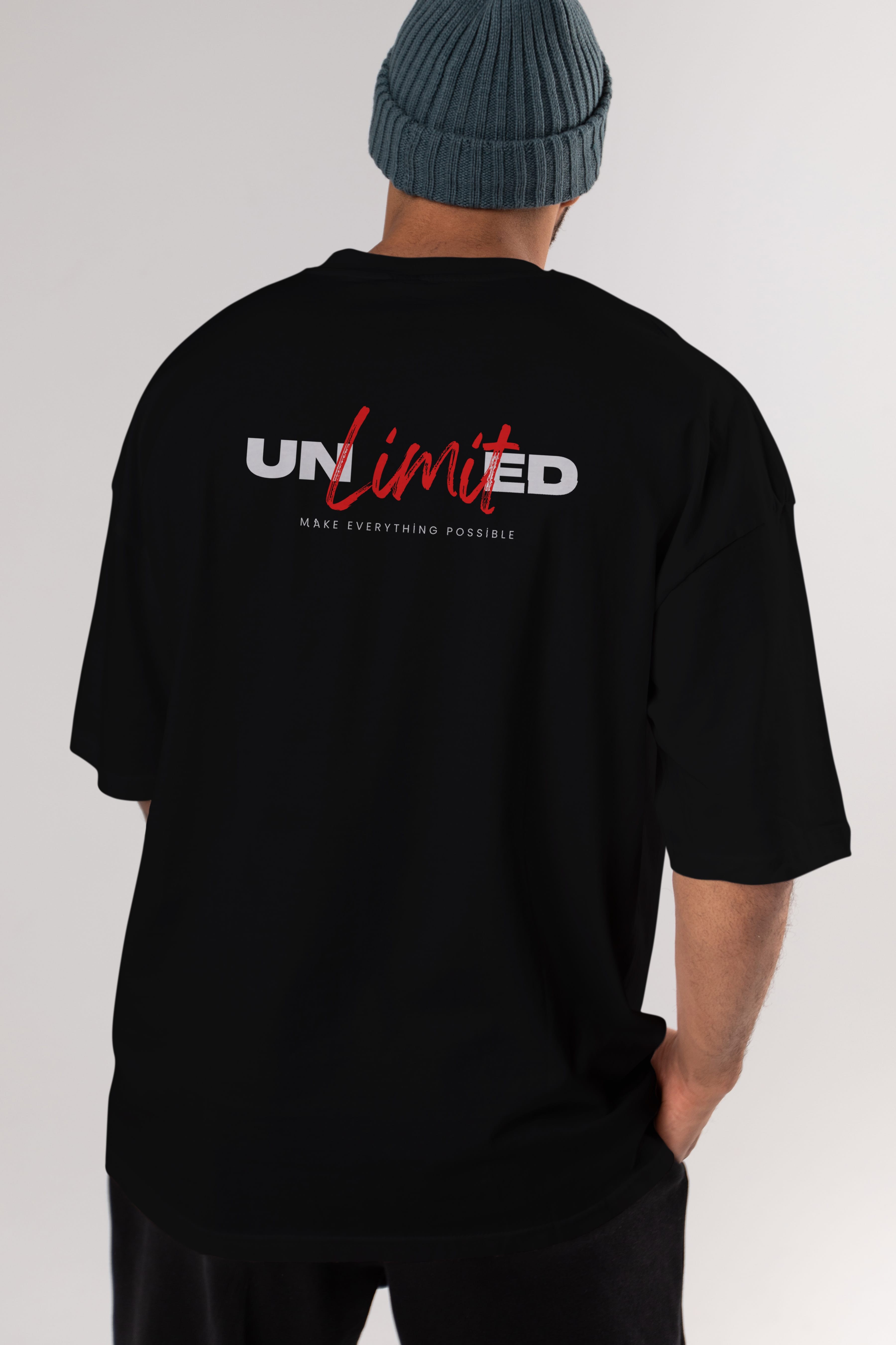 Unlimited Yazılı Arka Baskılı Oversize t-shirt Erkek Kadın Unisex