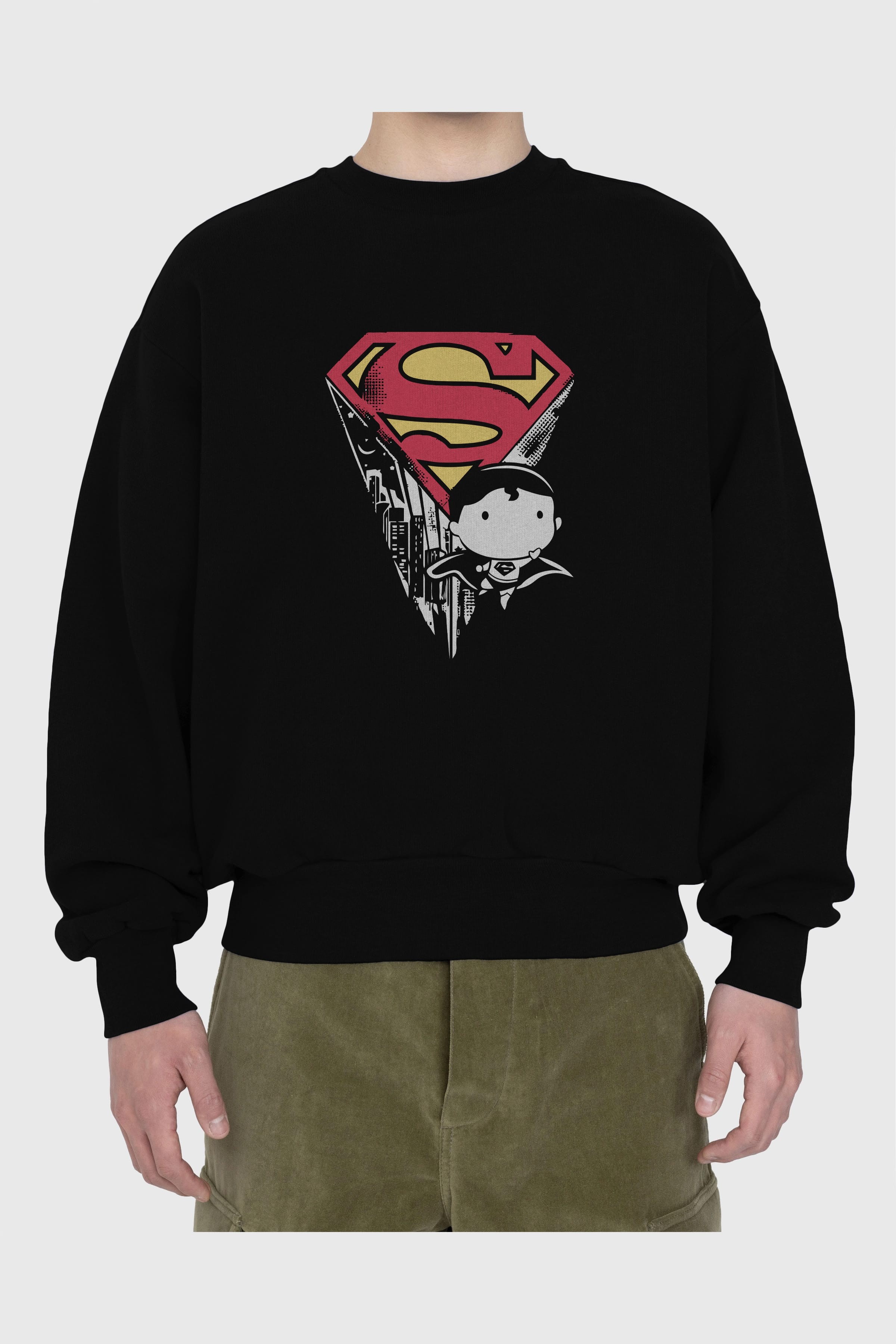 Superman Ön Baskılı Oversize Sweatshirt Erkek Kadın Unisex