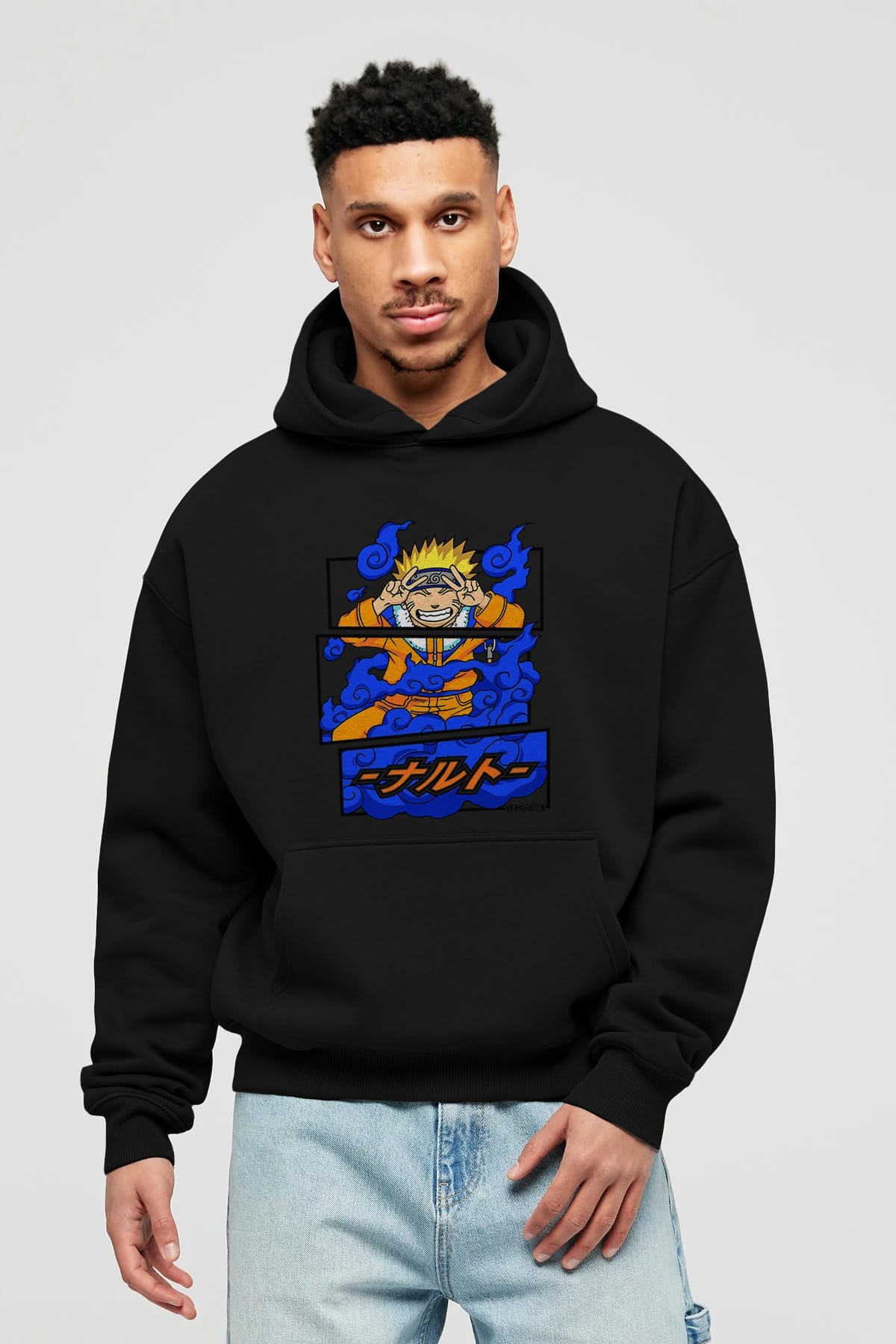 naruto uzumaki Anime Ön Baskılı Hoodie Oversize Kapüşonlu Sweatshirt Erkek Kadın Unisex