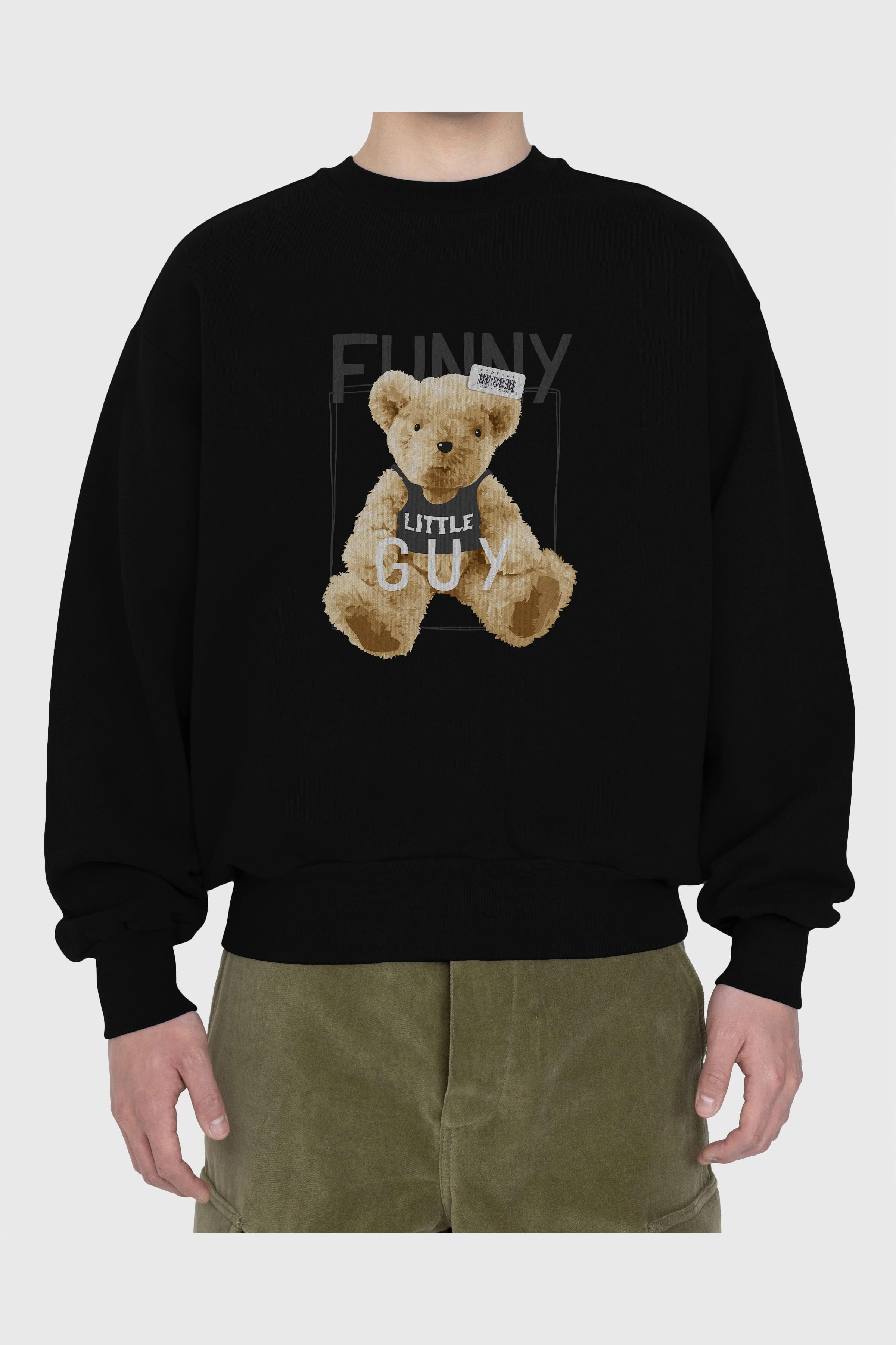 Teddy Bear Funny Ön Baskılı Oversize Sweatshirt Erkek Kadın Unisex