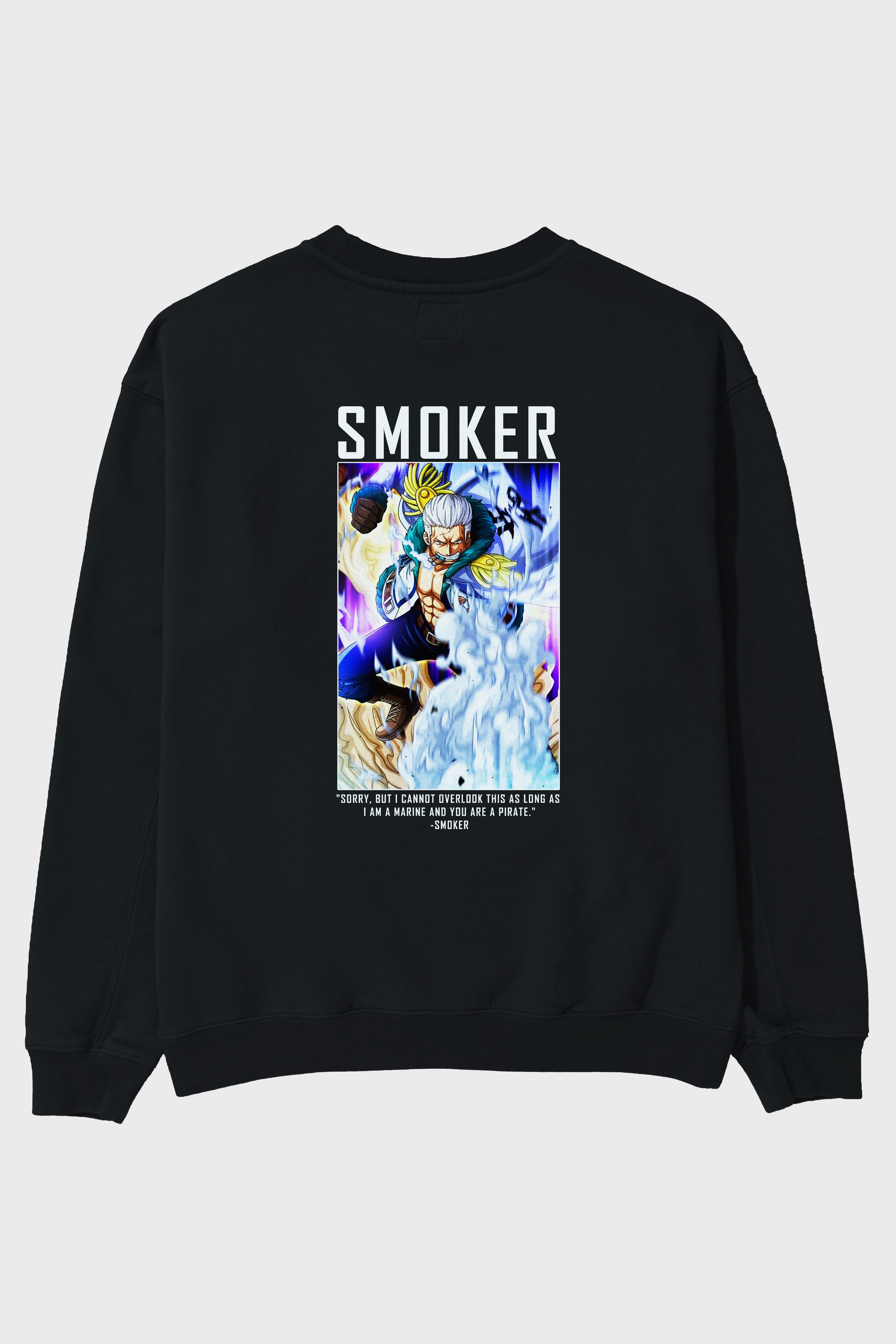 Smoker Arka Baskılı Anime Oversize Sweatshirt Erkek Kadın Unisex