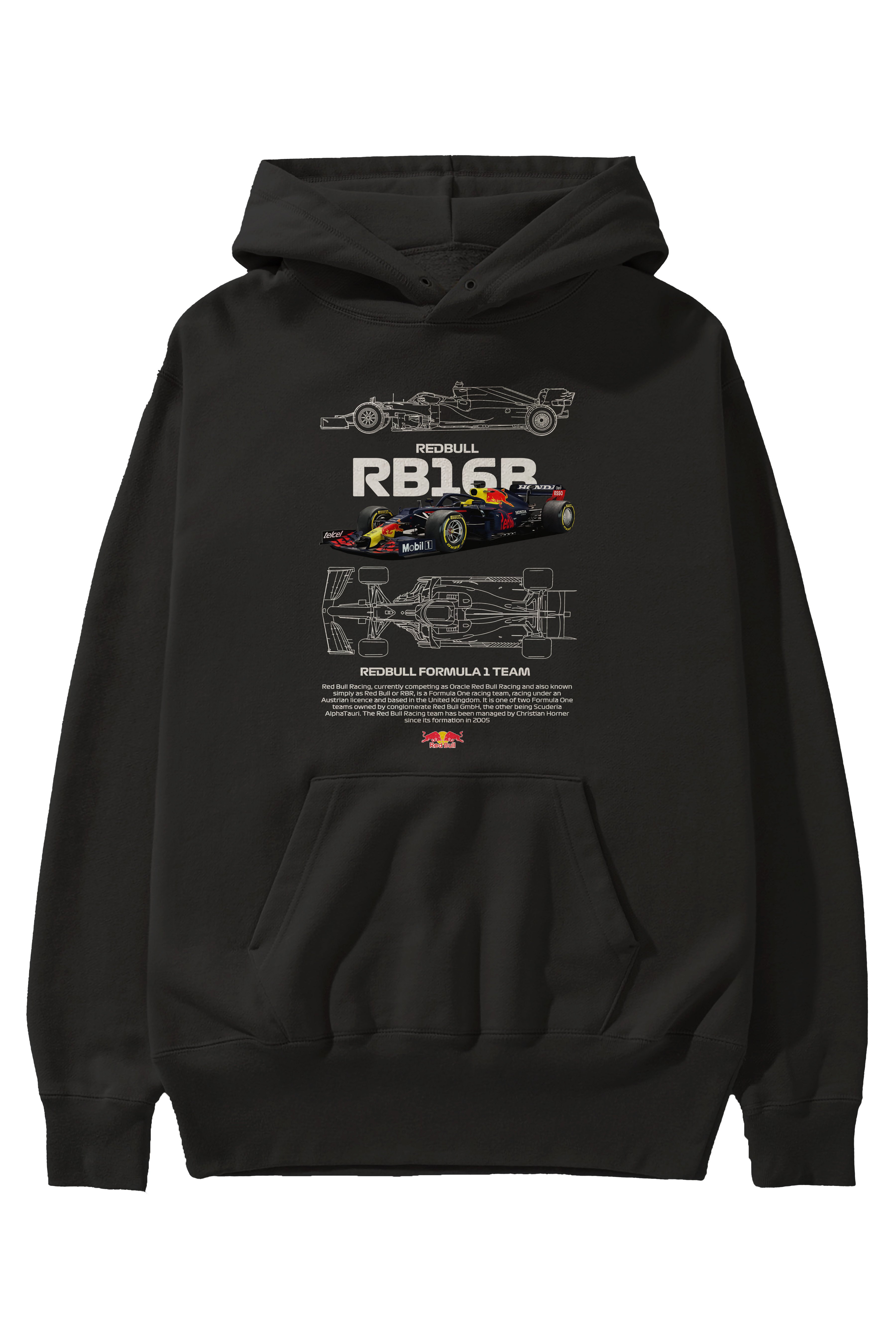 RED BULL RACING FORMULA 1 TEAM Ön Baskılı Hoodie Oversize Kapüşonlu Sweatshirt Erkek Kadın Unisex