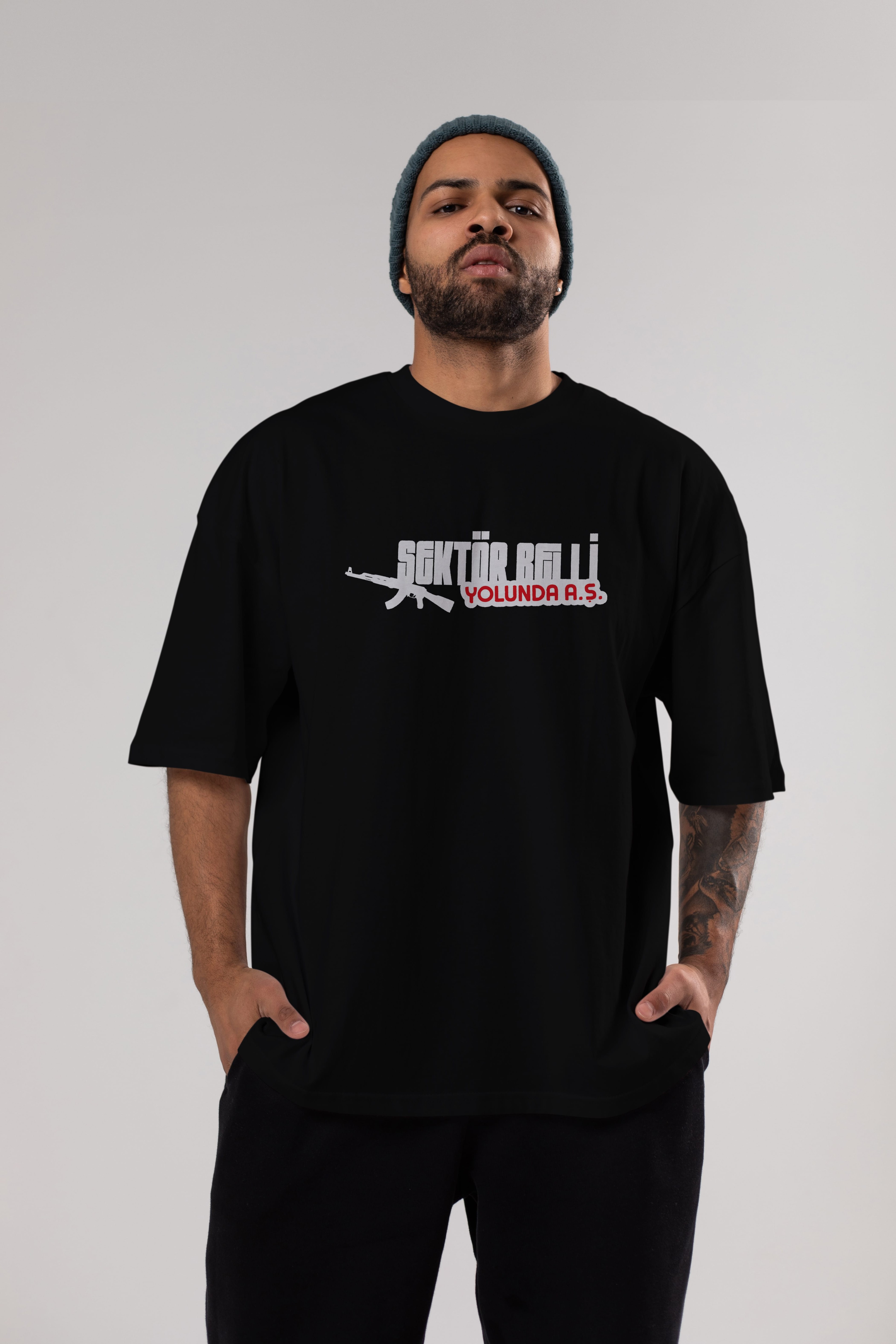 Sektör Belli Ön Baskılı Oversize t-shirt %100 pamuk Erkek Kadın Unisex