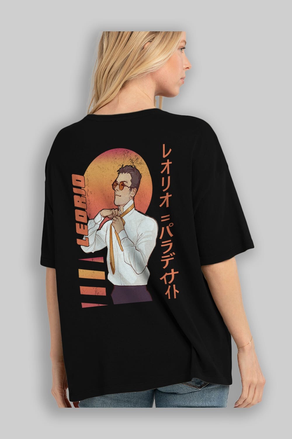 Leorio Paladiknight 5 (2) Anime Arka Baskılı Oversize t-shirt Erkek Kadın Unisex