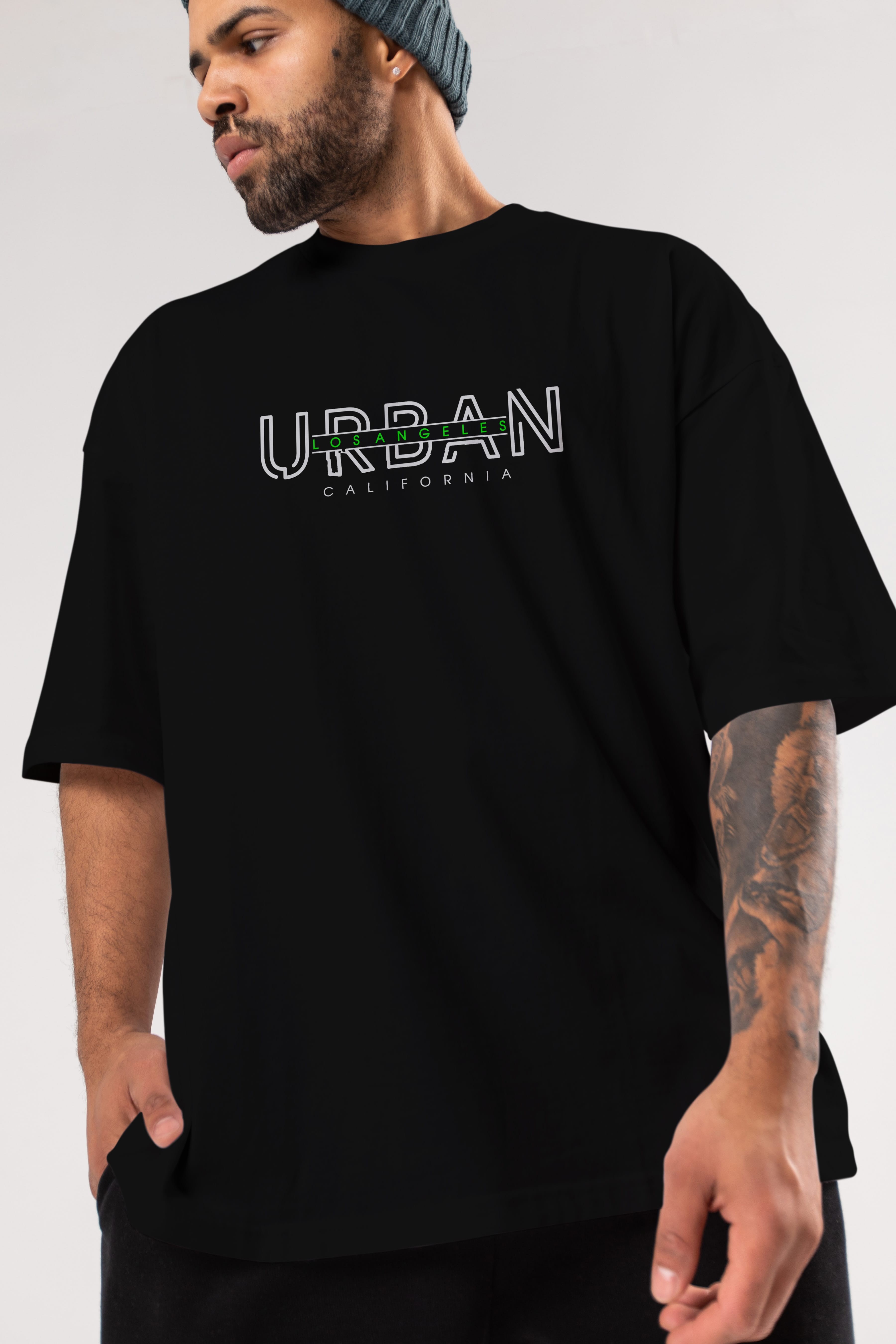 Urban Los Angeles Ön Baskılı Oversize t-shirt Erkek Kadın Unisex