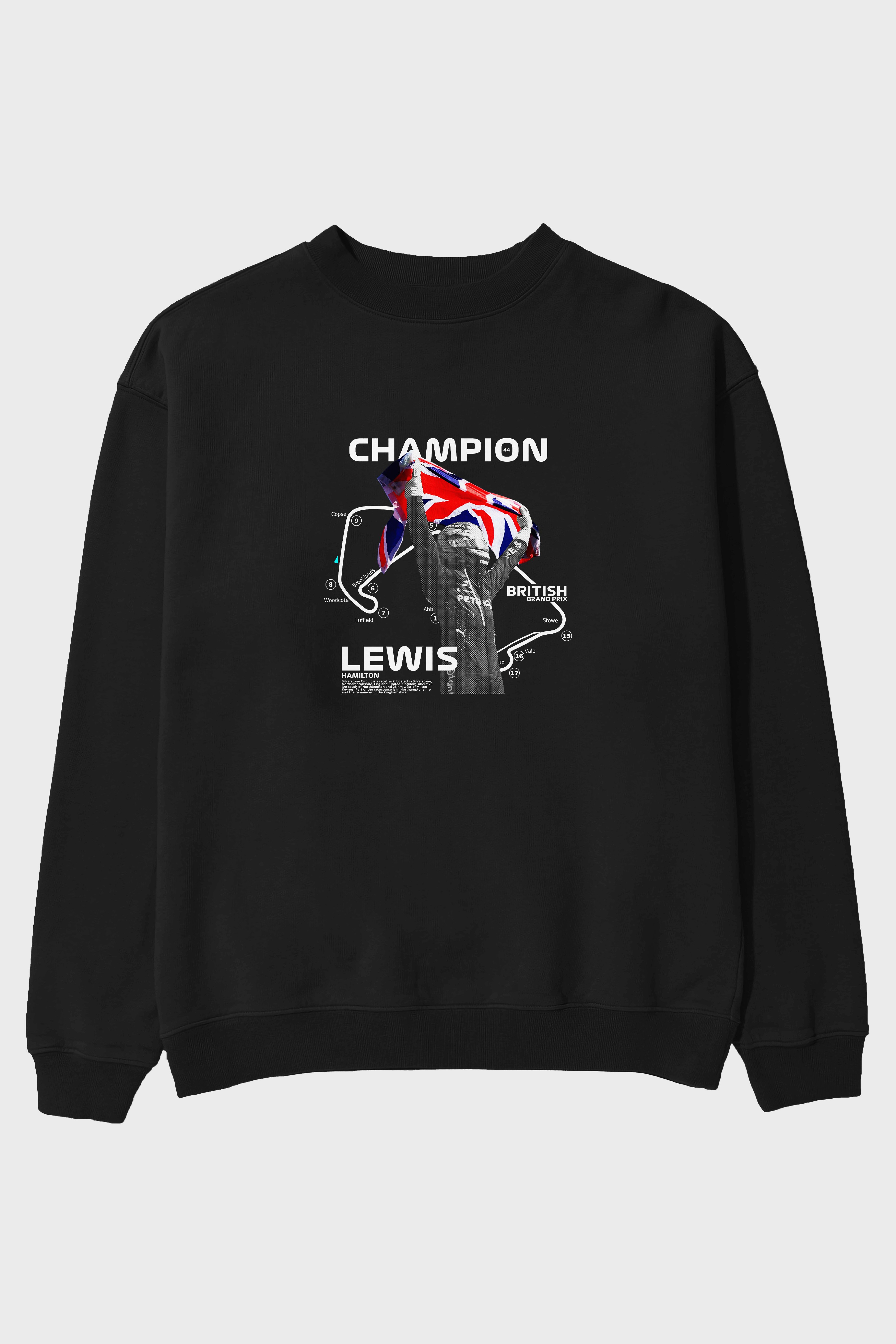 LEWIS H SILVERSTONE Ön Baskılı Anime Oversize Sweatshirt Erkek Kadın Unisex