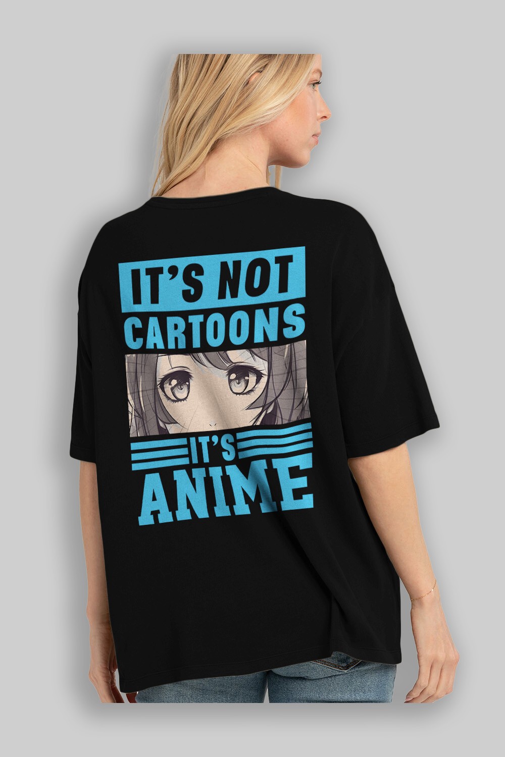 Its Anime Anime Arka Baskılı Oversize t-shirt Erkek Kadın Unisex %100 pamuk tişort