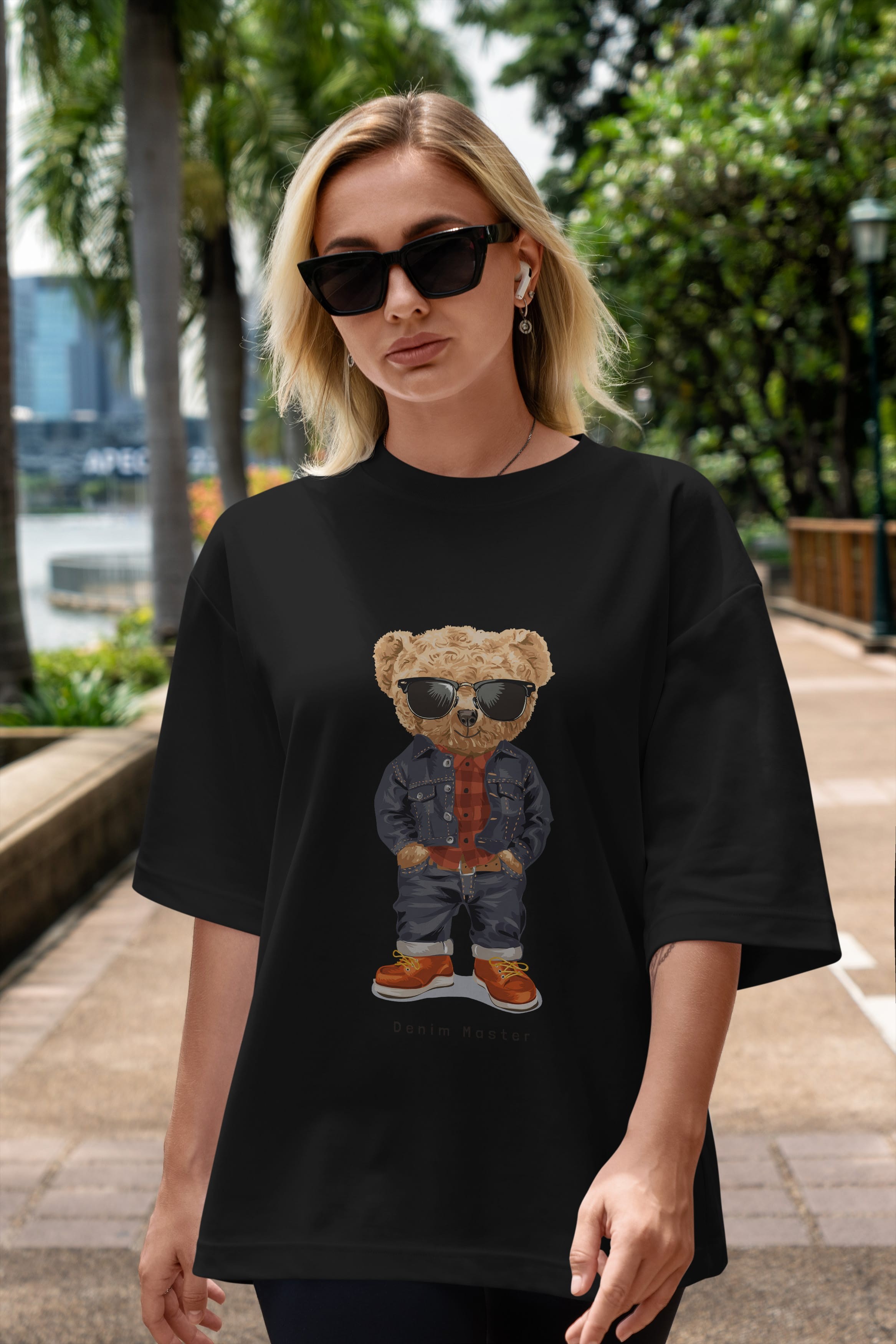 Teddy Bear Tarz Ön Baskılı Oversize t-shirt Erkek Kadın Unisex %100 Pamuk