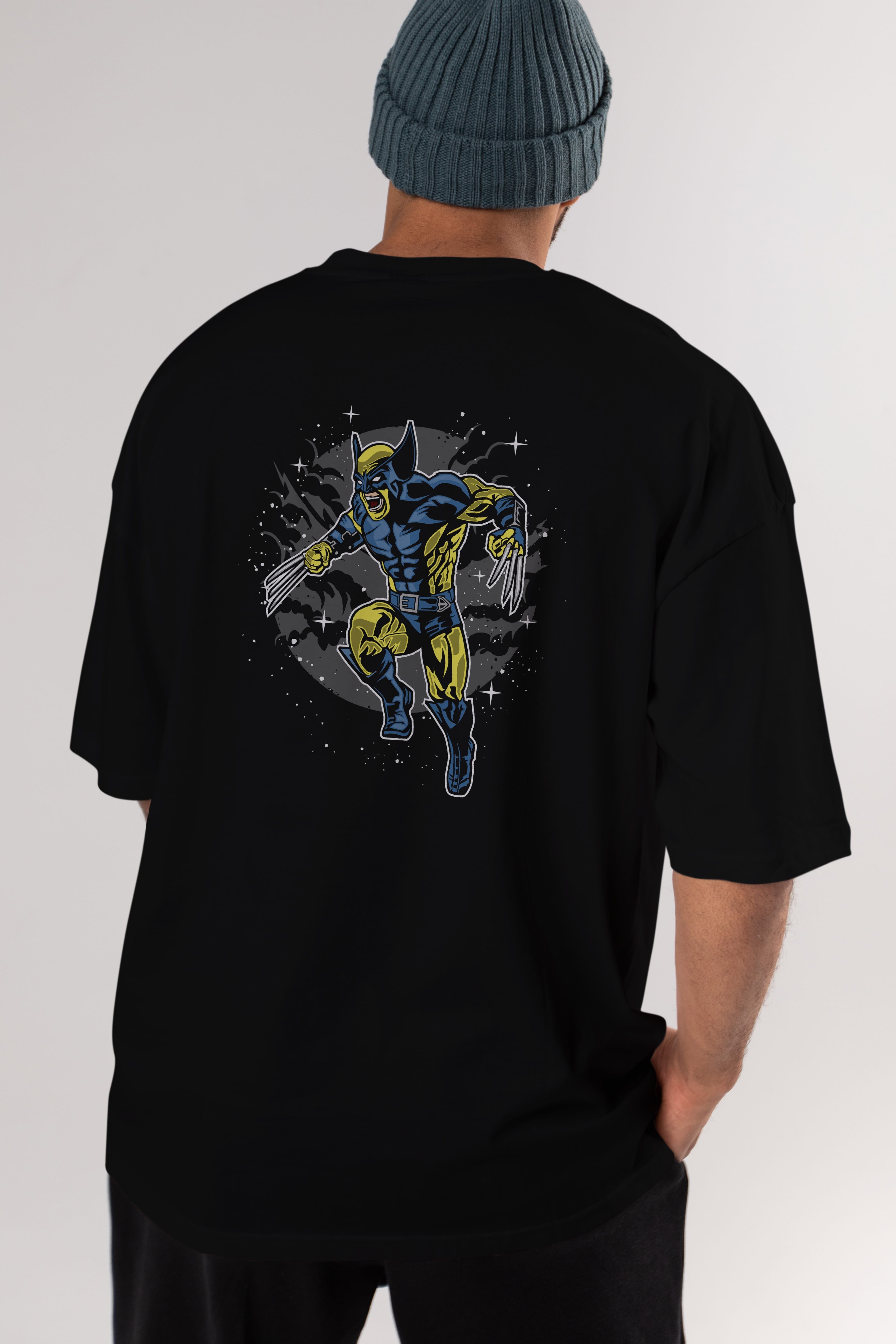Wolverine Arka Baskılı Oversize t-shirt Erkek Kadın Unisex %100 Pamuk