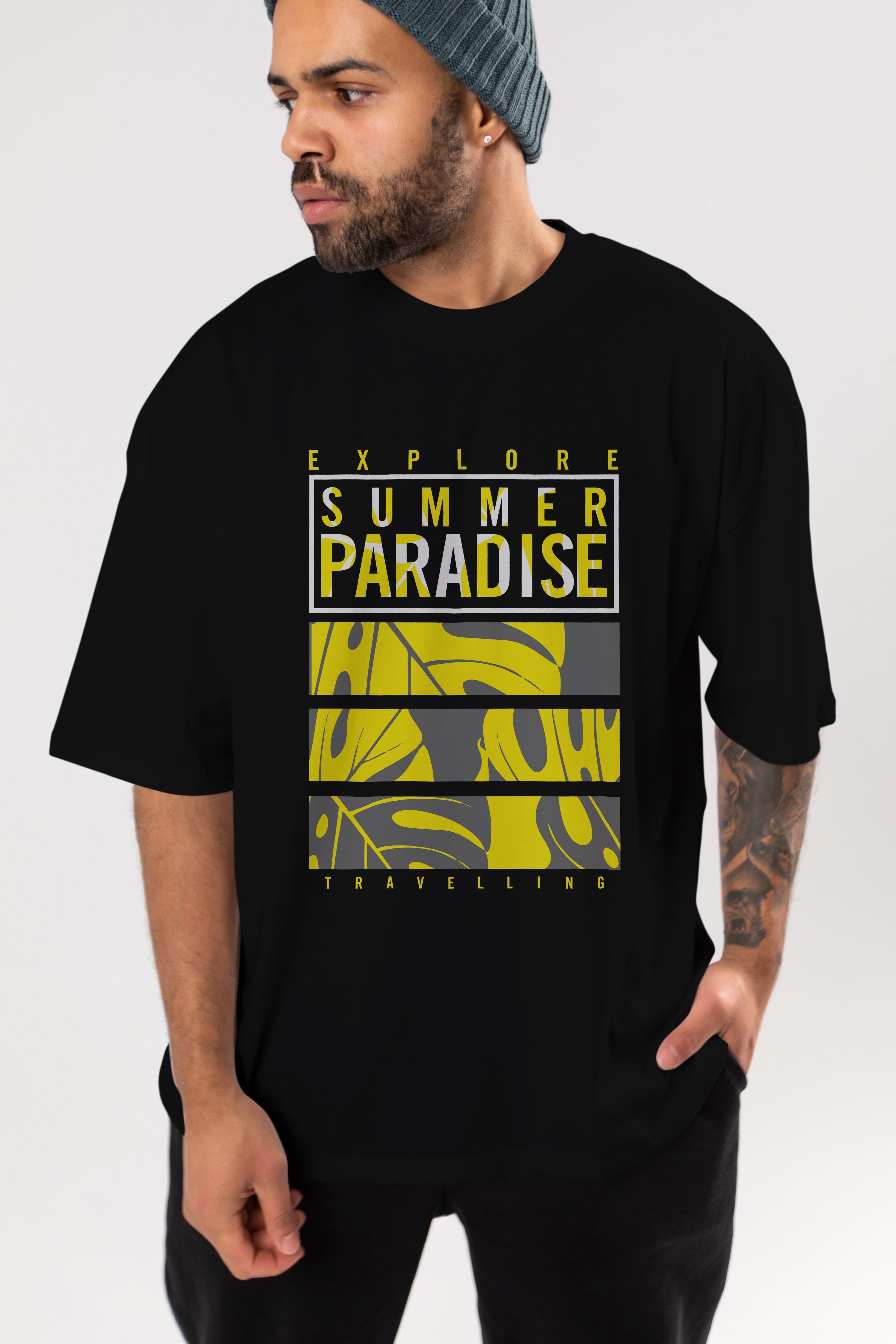 Summer Paradise Ön Baskılı Oversize t-shirt Erkek Kadın Unisex
