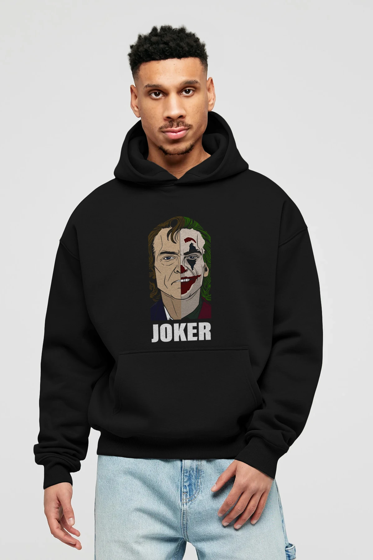 Joker (8) Ön Baskılı Hoodie Oversize Kapüşonlu Sweatshirt Erkek Kadın Unisex