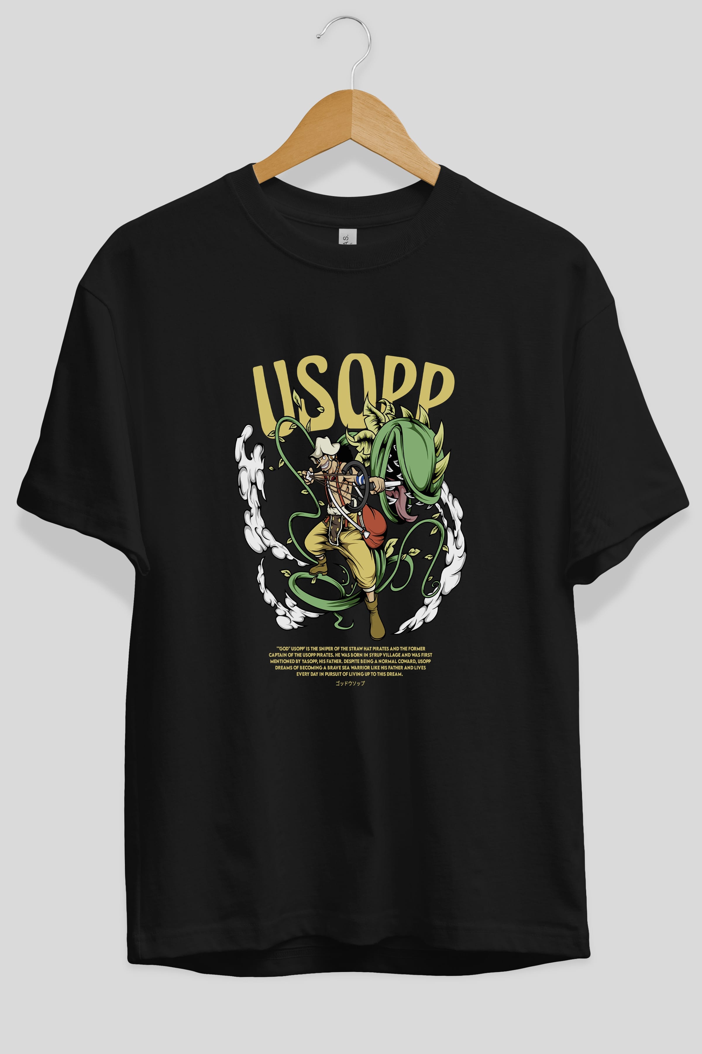 Usopp Anime Ön Baskılı Oversize t-shirt %100 pamuk Erkek Kadın Unisex