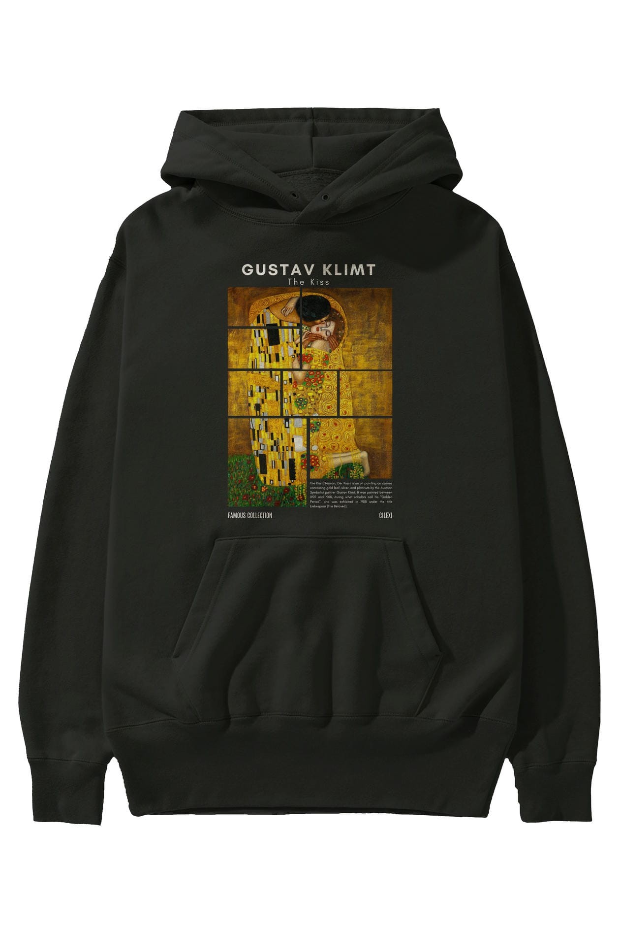 Gustav Klimt The Kiss ön Baskılı Hoodie Oversize Kapüşonlu Sweatshirt Erkek Kadın