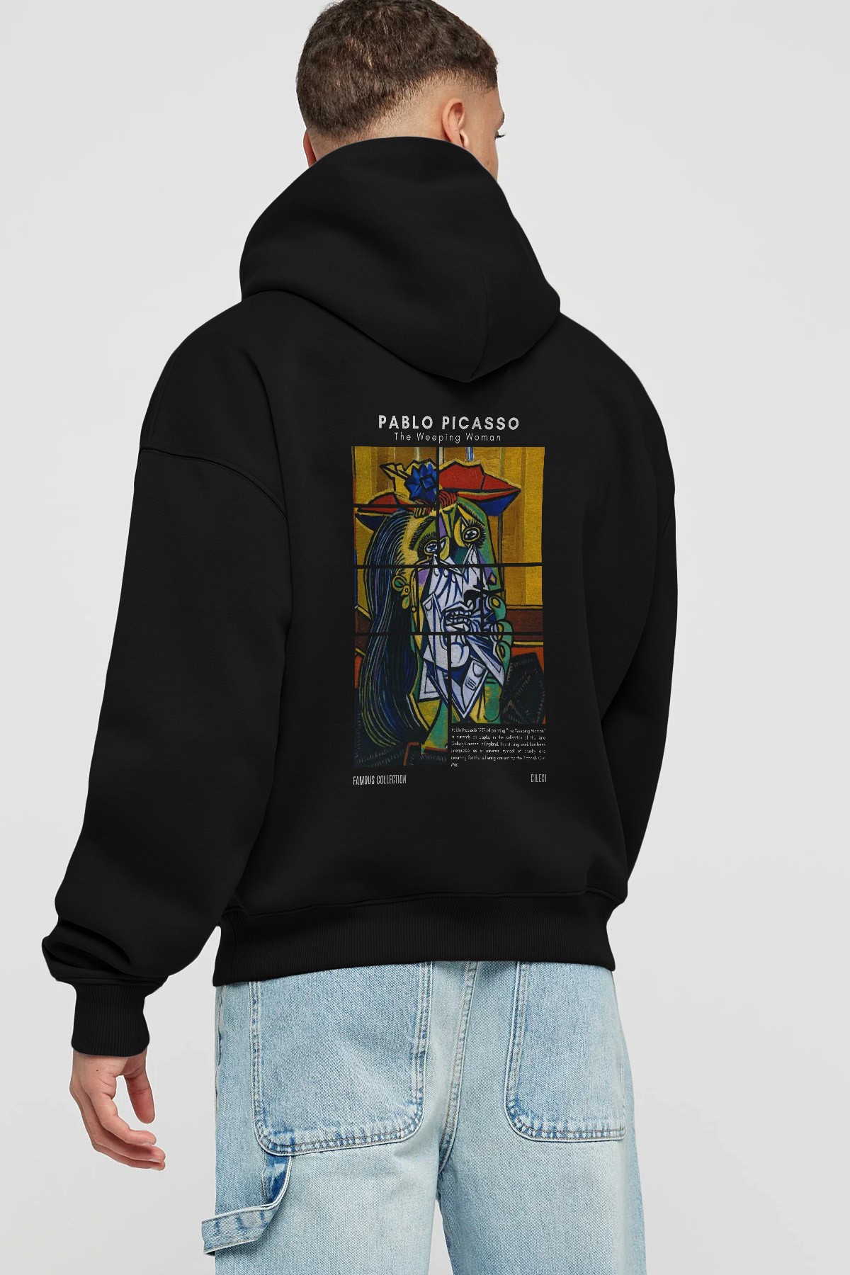 Pablo Picasso Arka Baskılı Hoodie Oversize Kapüşonlu Sweatshirt Erkek Kadın