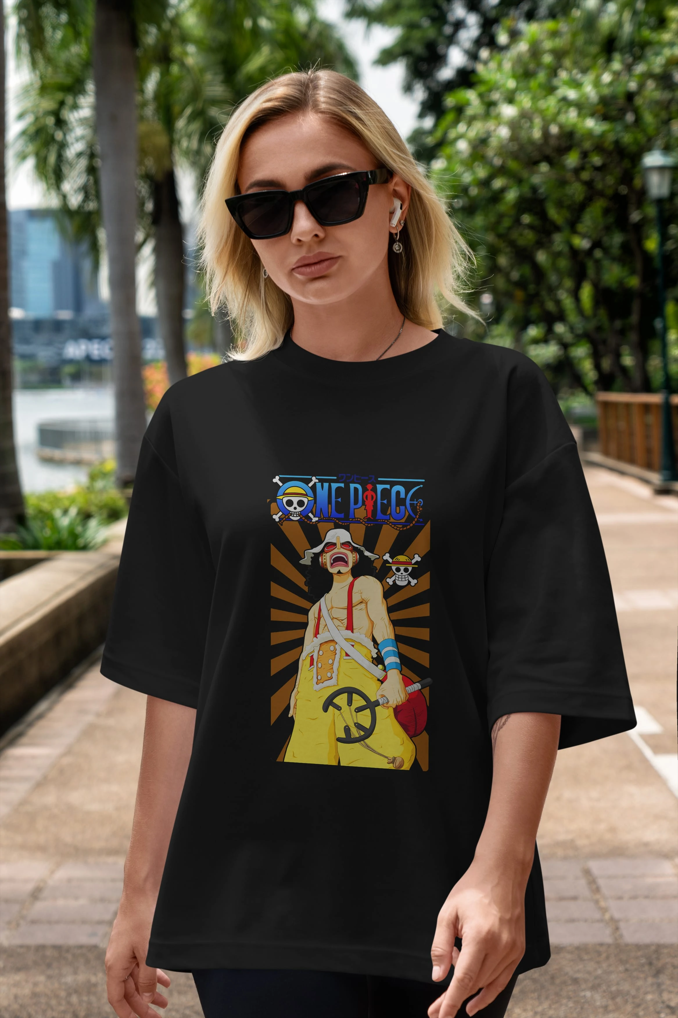 Usopp Anime Ön Baskılı Oversize t-shirt Erkek Kadın Unisex